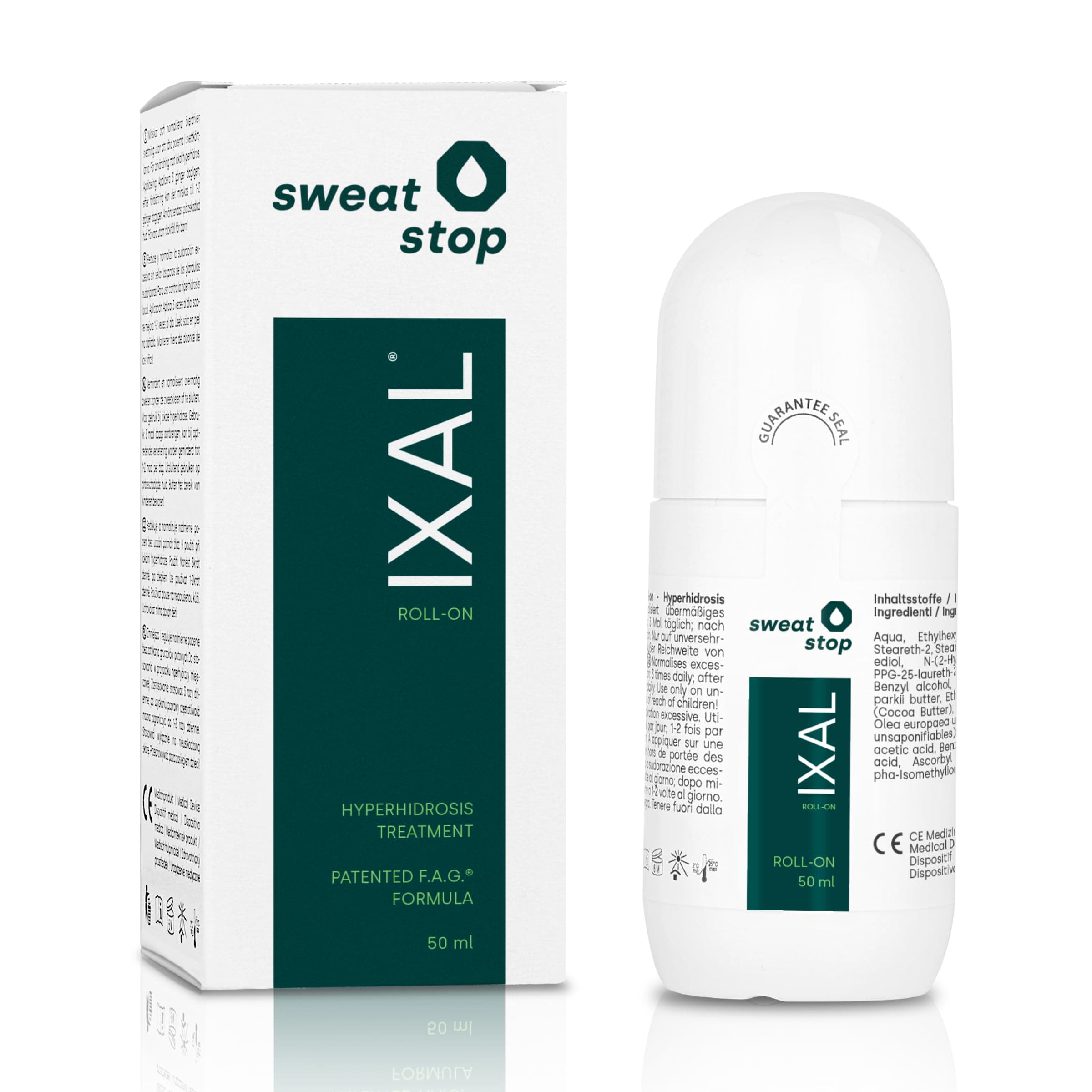 Roll-On 50ml Antiperspirant against Excessive Underarm Sweating & Hyperhidrosis - Patented Aluminium-Free Formula