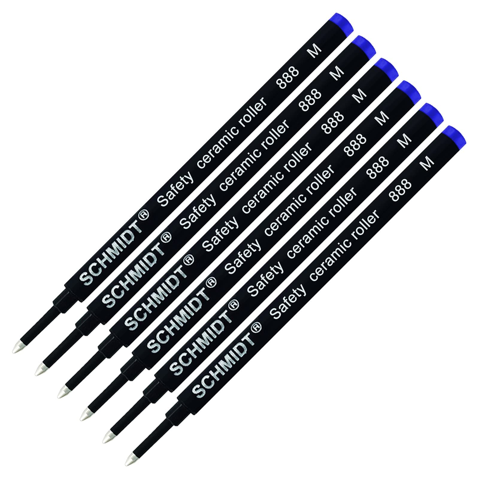 6 Pack - Blue 888 Medium Rollerball Refill
