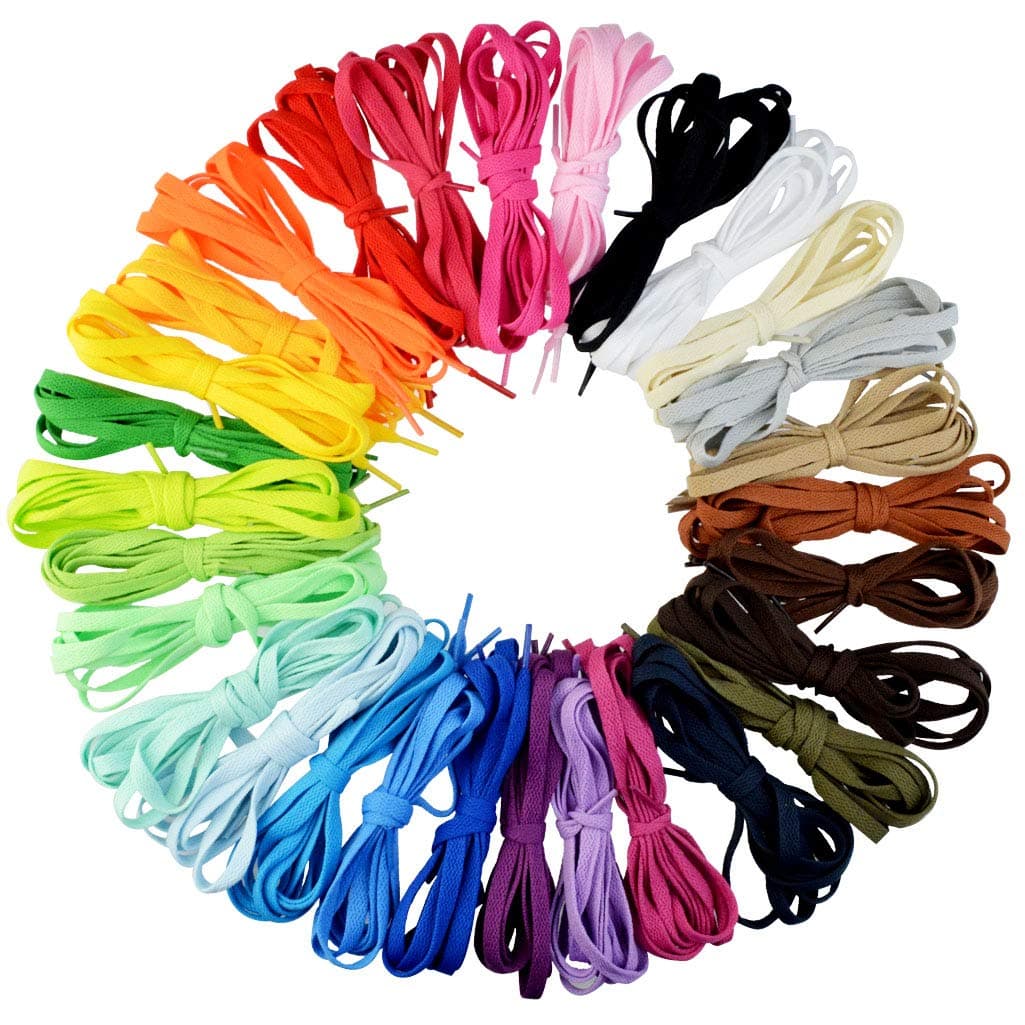 29 Pairs 47" Flat Colourful Athletic Shoe Laces for Sneakers Skate Shoes Boots Sport Shoes (29 colors)