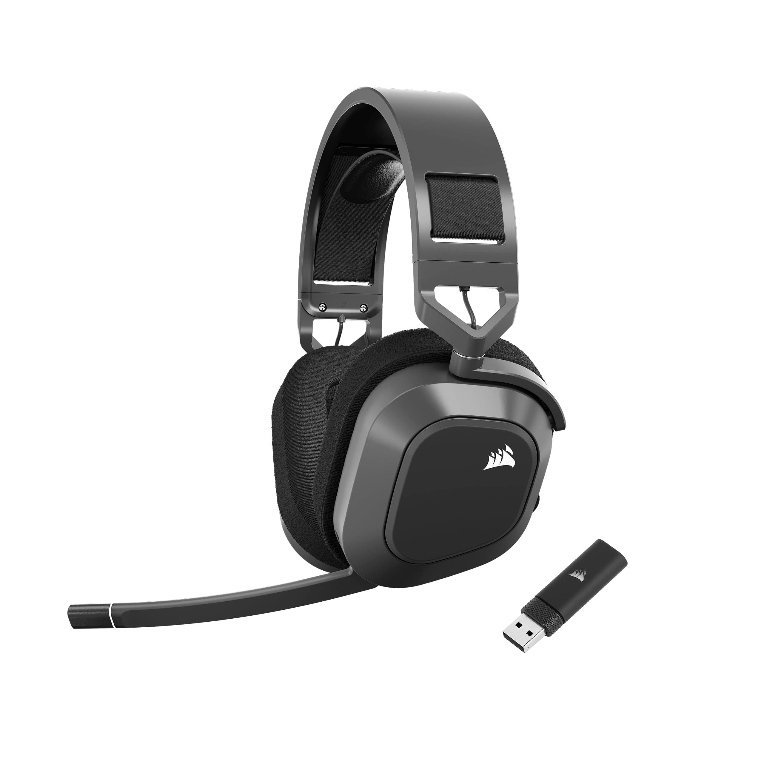 HS80 MAX WIRELESS Multi-platform Gaming Headset with Bluetooth – Dolby Atmos – Qualitative Broadcast Microphone – Compatible with iCUE – PC, Mac, PS5, PS4, Mobile – Steel Gray
