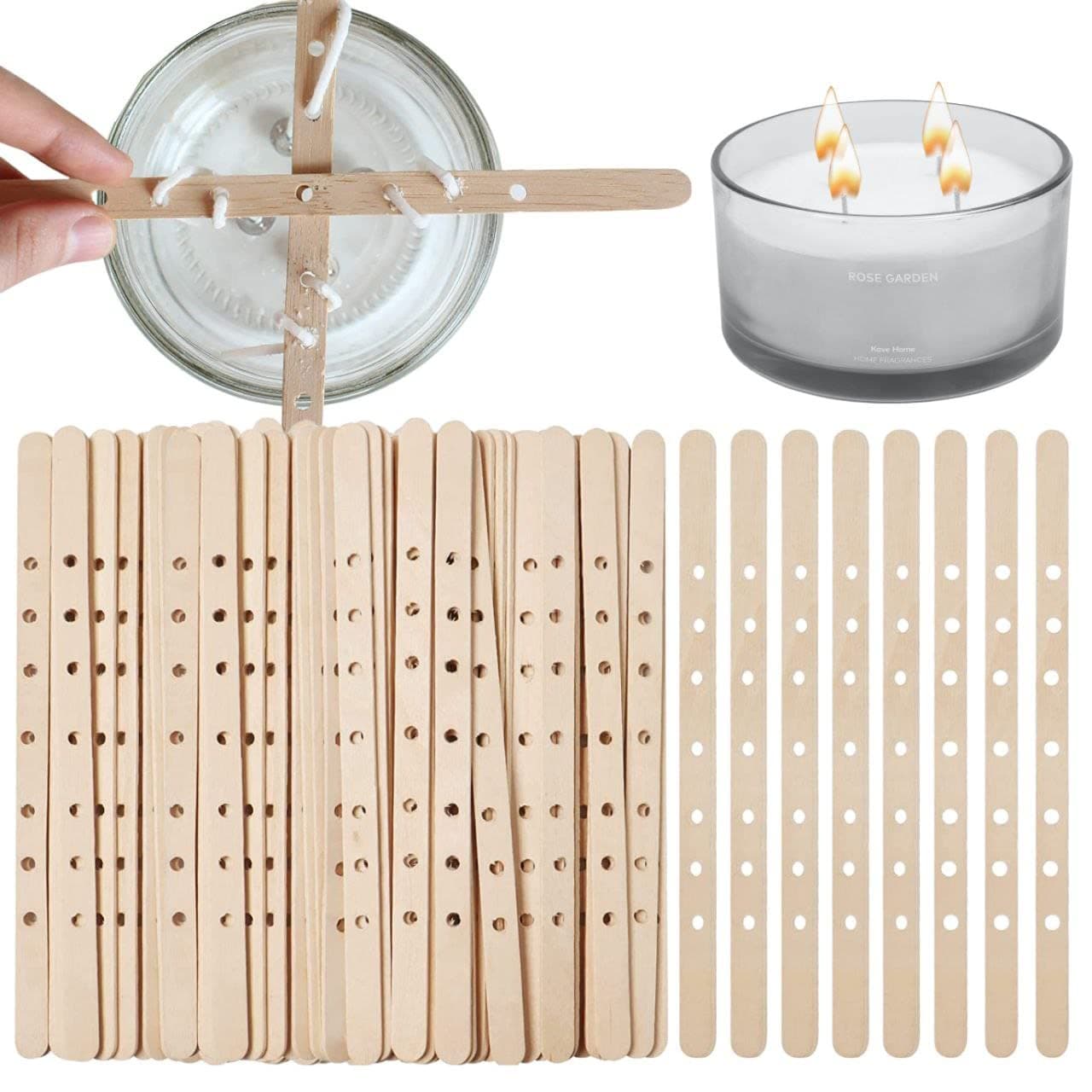 YARRD 100PCS Candle Wick Holders for Candle Making 7 Inch Candle Wick Holder 7 Holes Wick Centering Tool for Candle Making Wick Setter