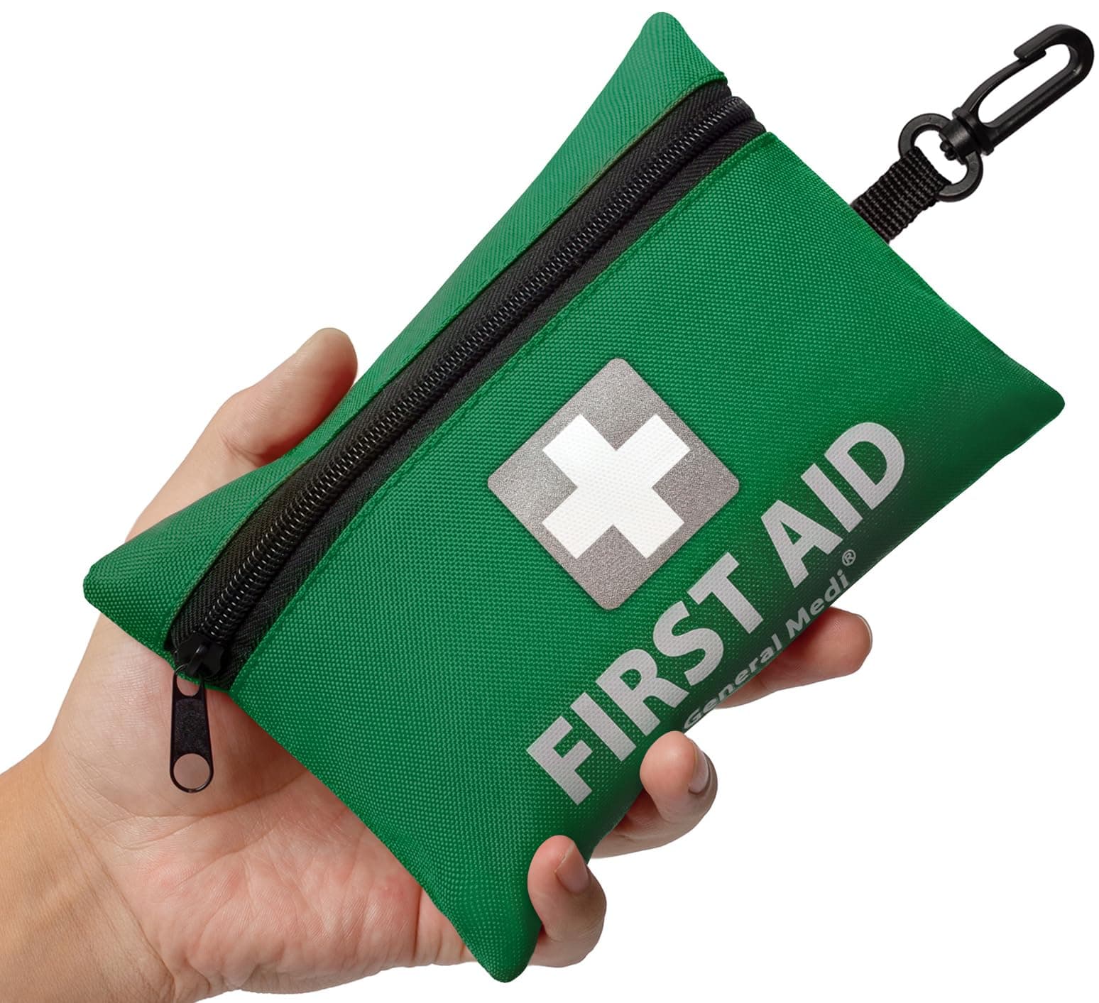 General Medi Mini First Aid Kit, 92 Pieces Small First Aid Kit - includes Emergency Foil Blanket, Scissors for Travel, Home, Office, Vehicle, Camping, Workplace & Outdoor (Green)