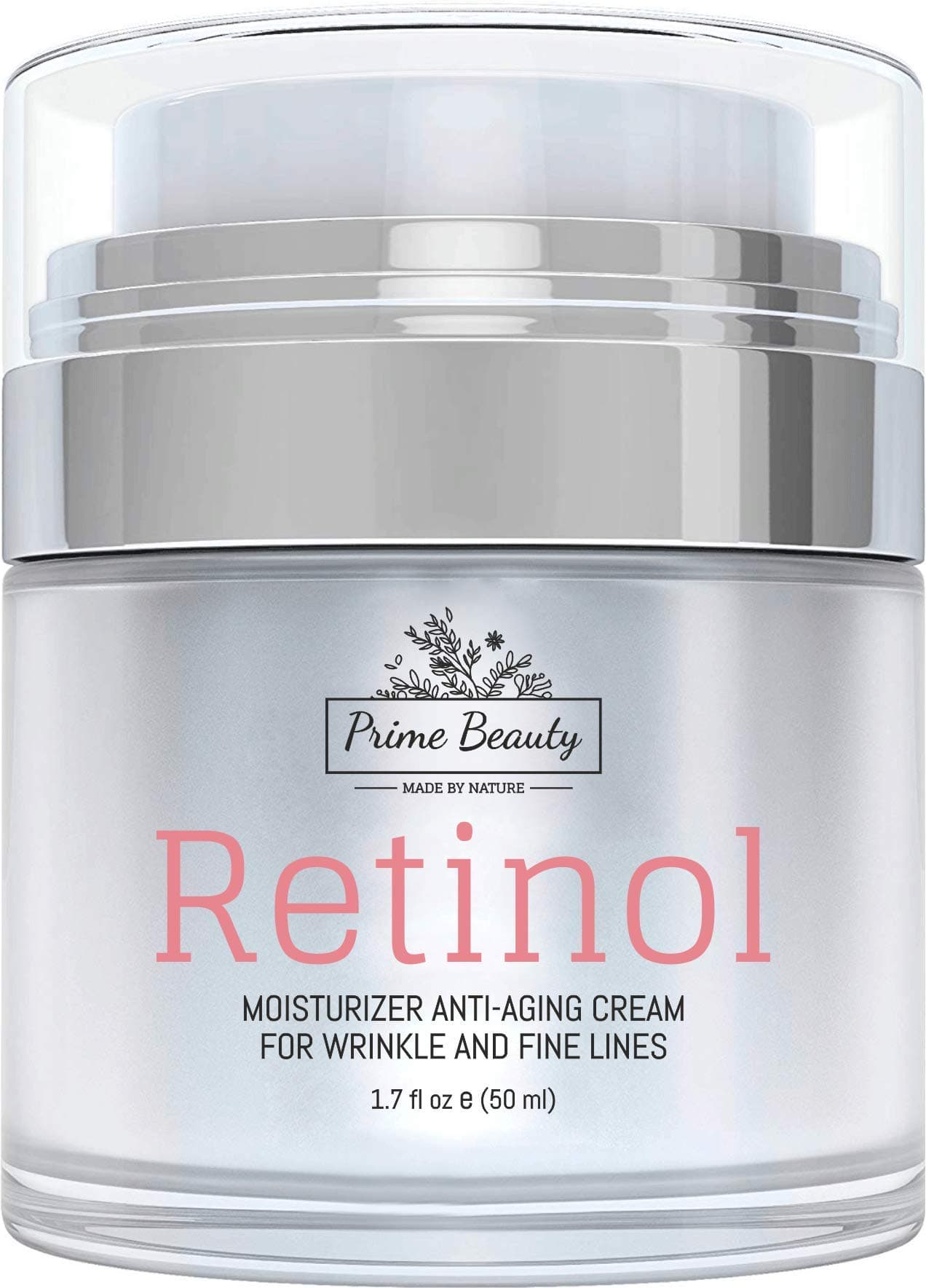 Prime Beauty Retinol Moisturizer Cream for Face and Eye Area – With Hyaluronic Acid, Jojoba Oil, Vitamin E, Retinol – Anti Aging, Anti Wrinkle, Fine Lines – Organic Skin Care – Day and Night Cream 1.7