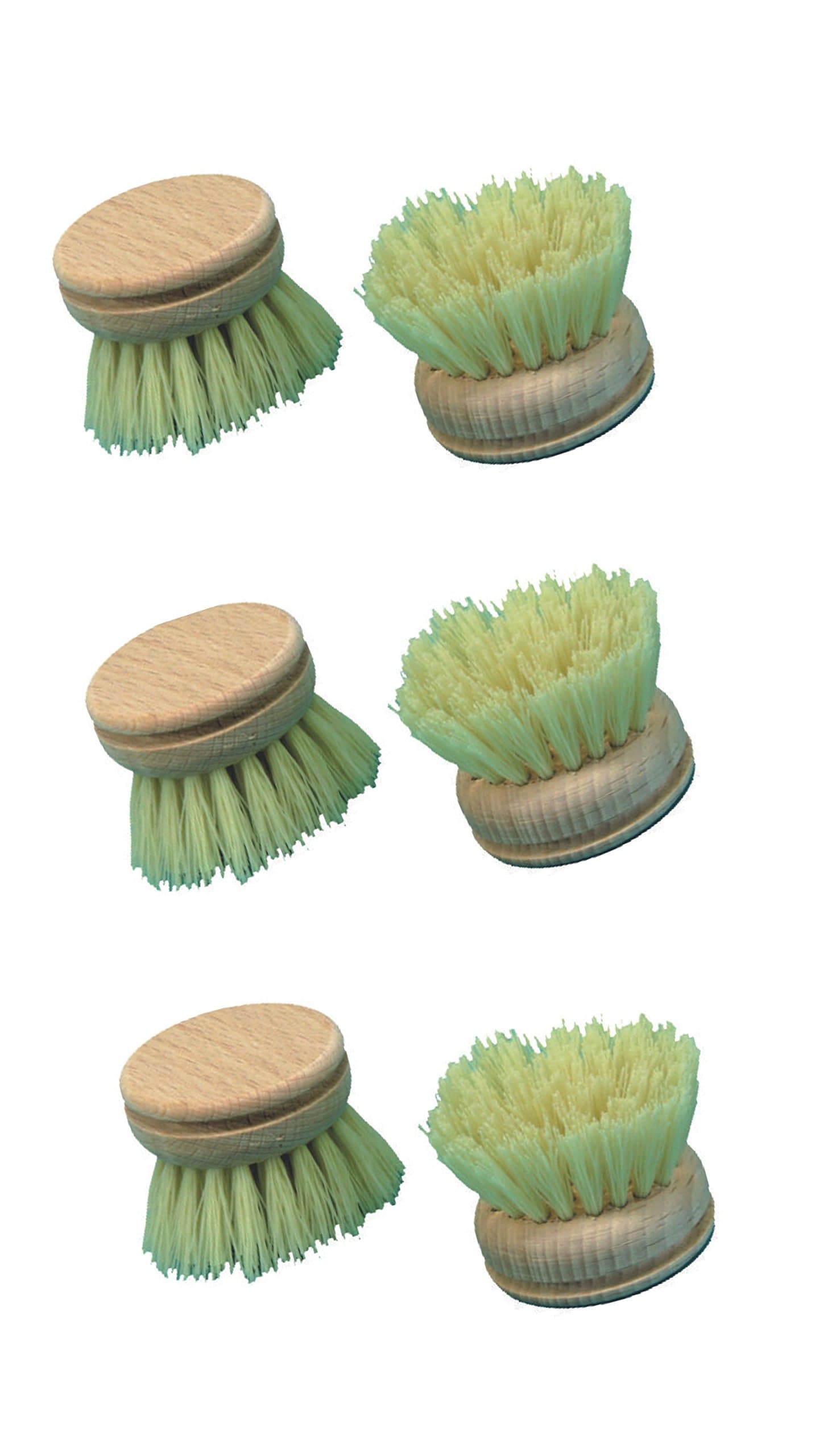 Wooden Dish Brush Heads x6