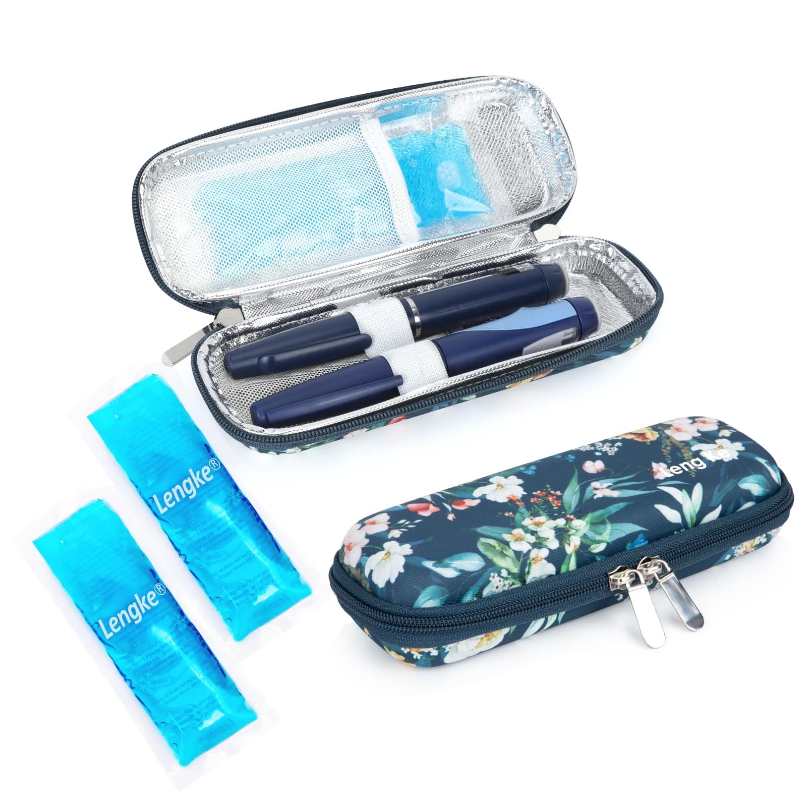 YOUSHARES Portable Insulin Cooler Travel Case - TSA Approved Diabetic Medication Cooling Bag, EVA Insulated Organizer for Epi Pens, Refrigerated Diabetes Supplies Carrying Storage Kit with 2 Ice Pack