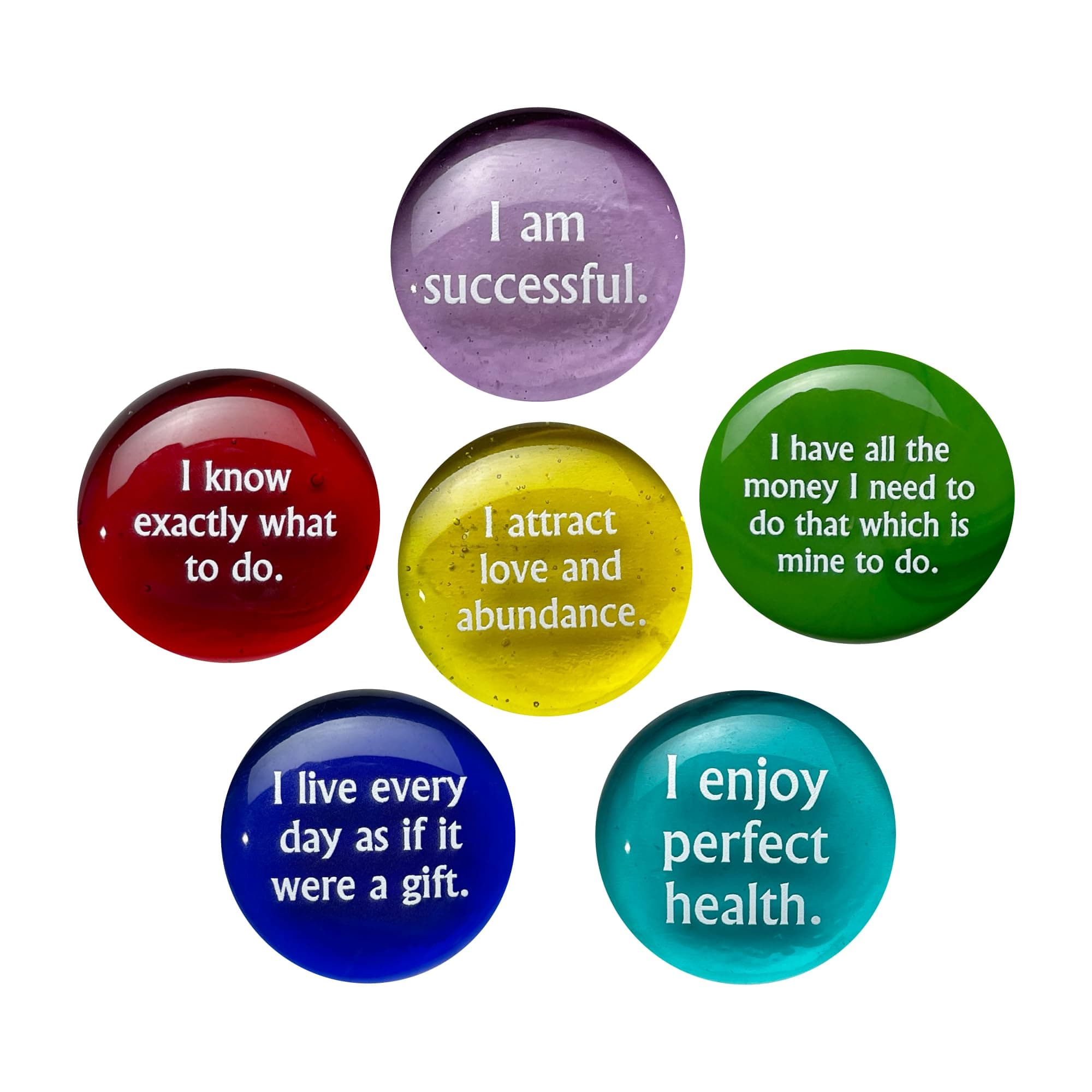 Lifeforce GlassAffirmation Glass Stones, Positive, Encouraging Statements on Glass Stones to Help You Achieve Your Goals Affirmations Really Work. Set II