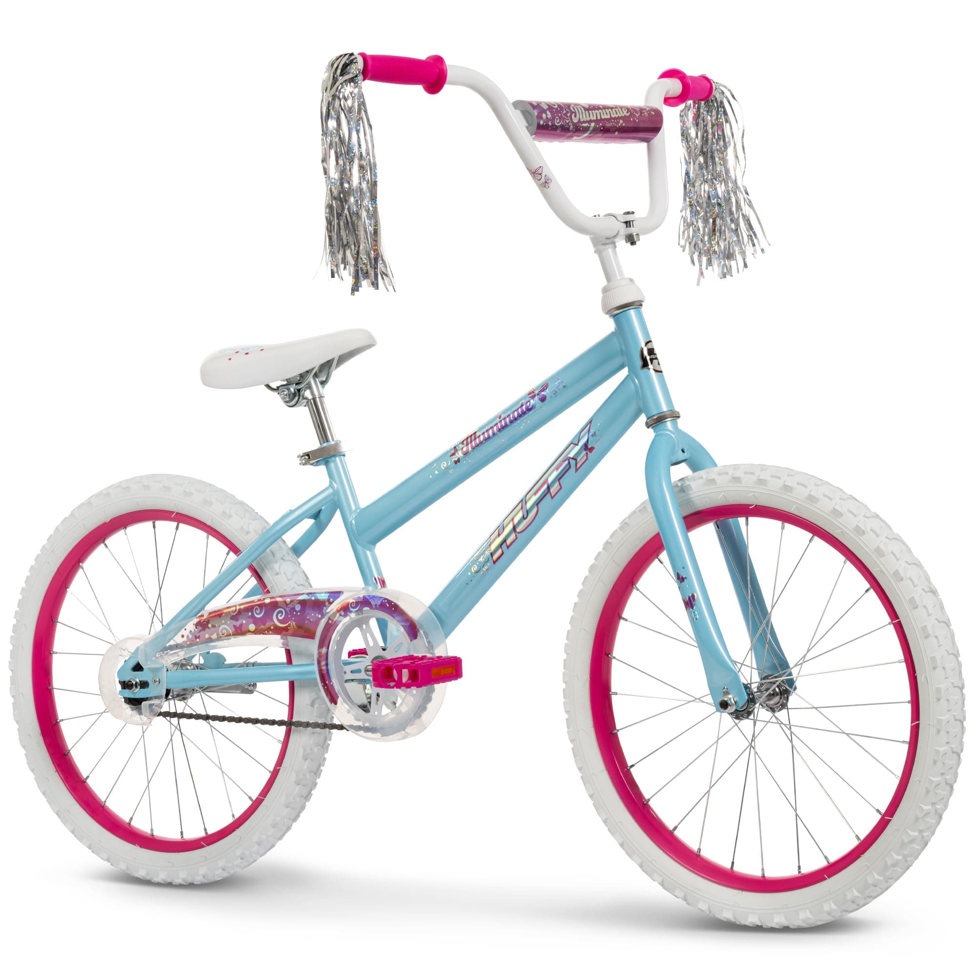 Huffy Illuminate Bike for Girls, 12/16/20 Inch Size Options, Ages 3+ Years Old, Removable Training Wheels (12" and 16" Only), Multiple Color Options, Easy Assembly, Adjustable Seat, Durable