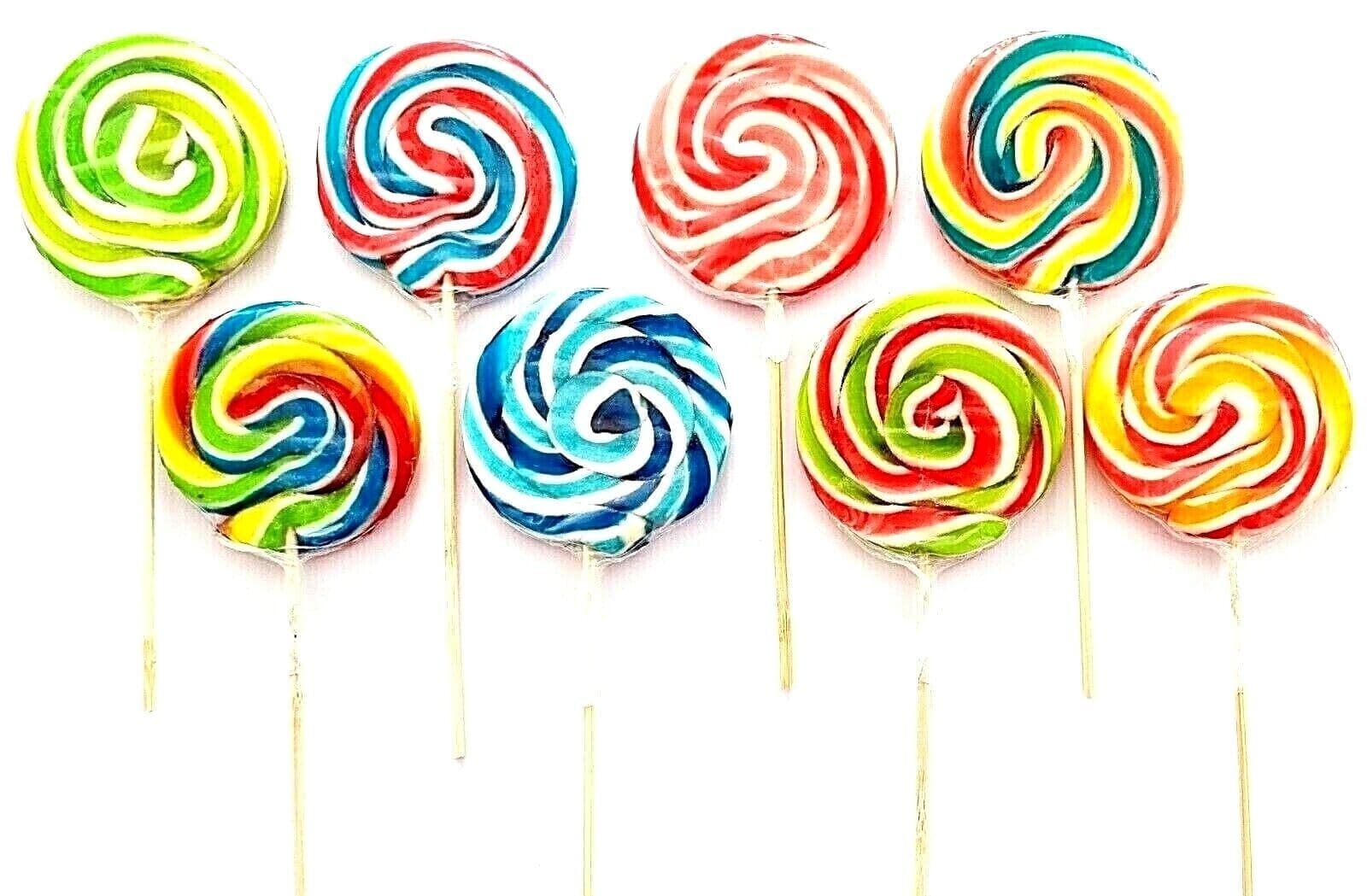 15 x LOLLIPOPS RAINBOW LOLLIES 30g CAKE TOPPERS KIDS PARTY BAGS HALAL VEGAN