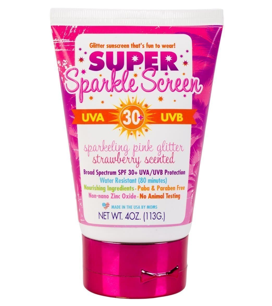 Super Sparkle Screen Sparkeling Pink Glitter Strawberry Scented Sunscreen