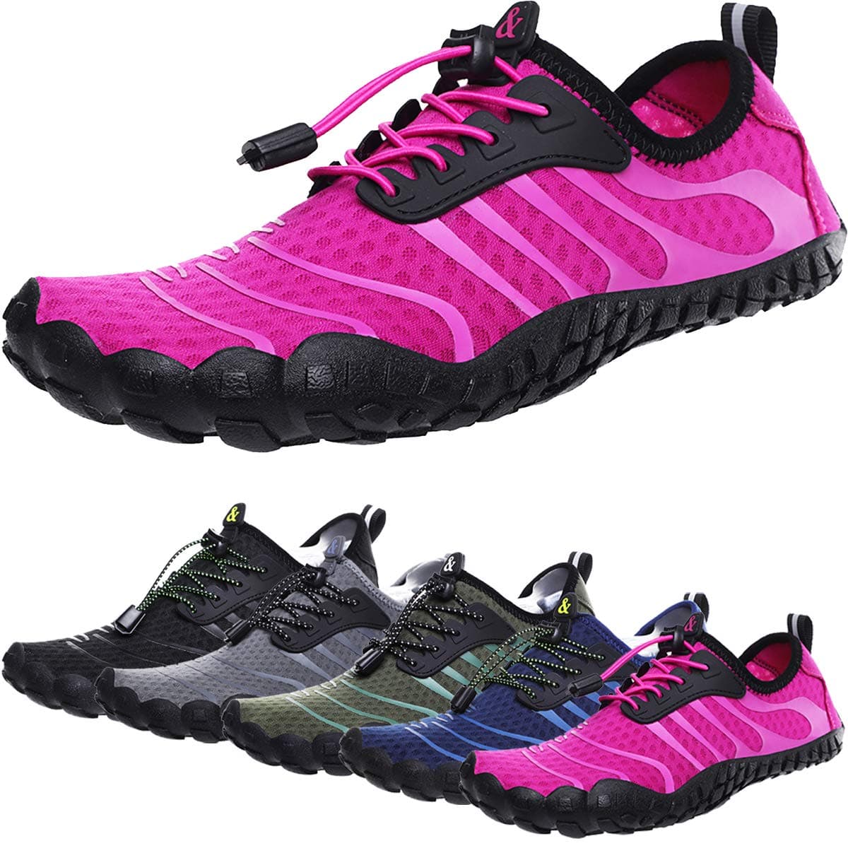 Ebu GoGo Mens Womens Water Shoes Quick Dry Barefoot for Swim Diving Surf Aqua Sports Pool Beach Walking Yoga (Pink - C 37)