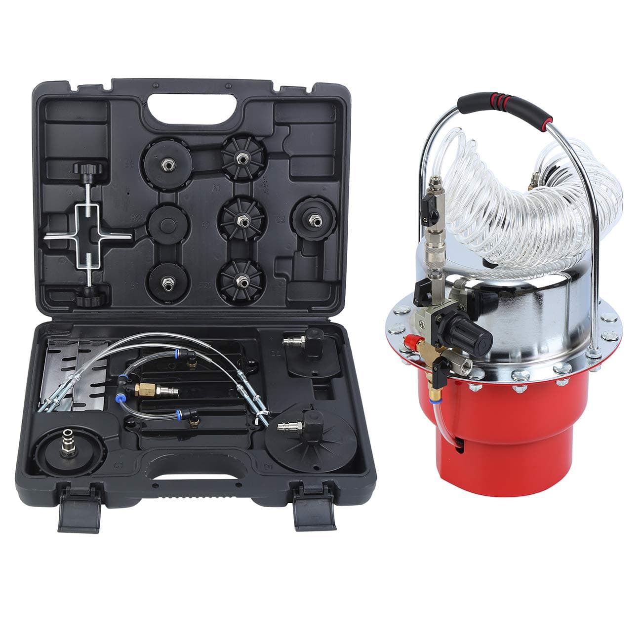 Honhill Pneumatic Air Pressure Bleeder Tool Kit Brake Bleeding Kit Tool Pneumatic Oil Extractor Capacity-5.5L (CE Certified)