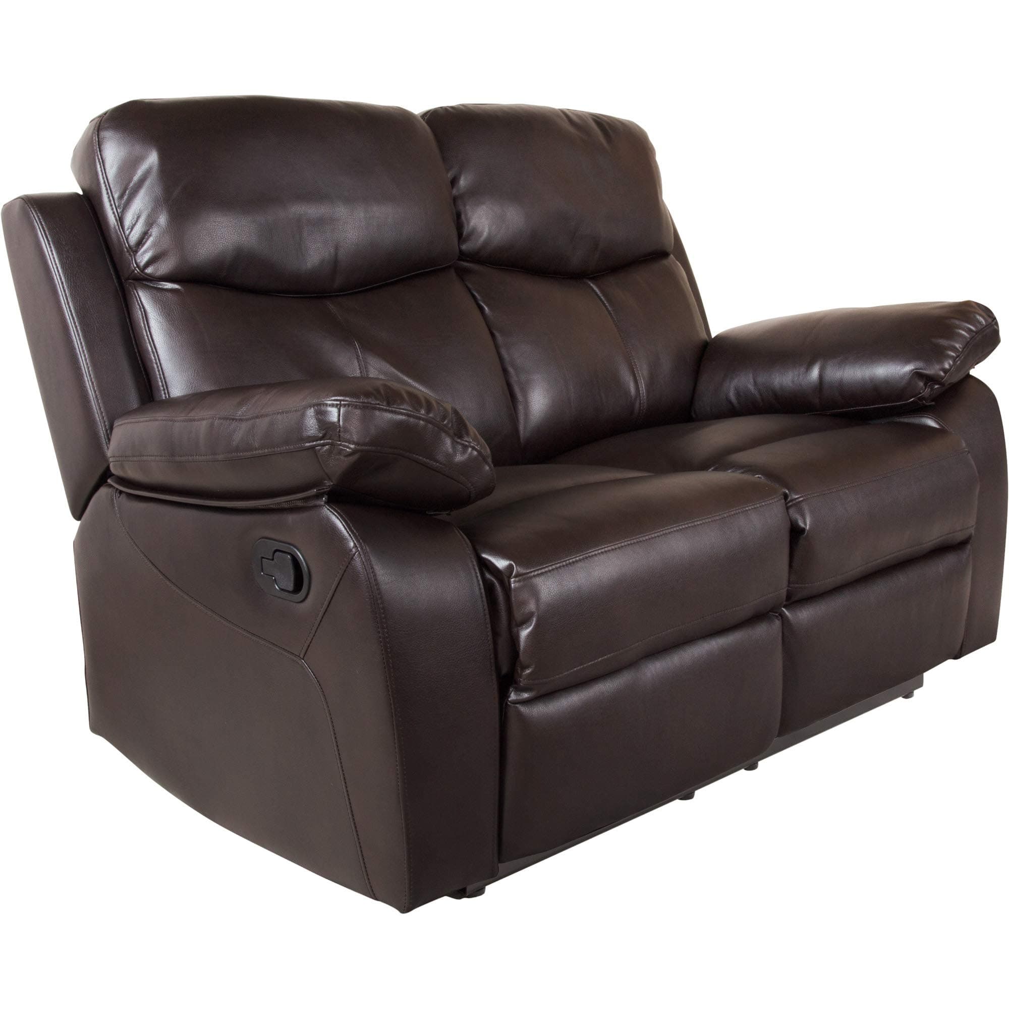 Fenway Recliner Sofa Faux Leather 2 Seater Brown