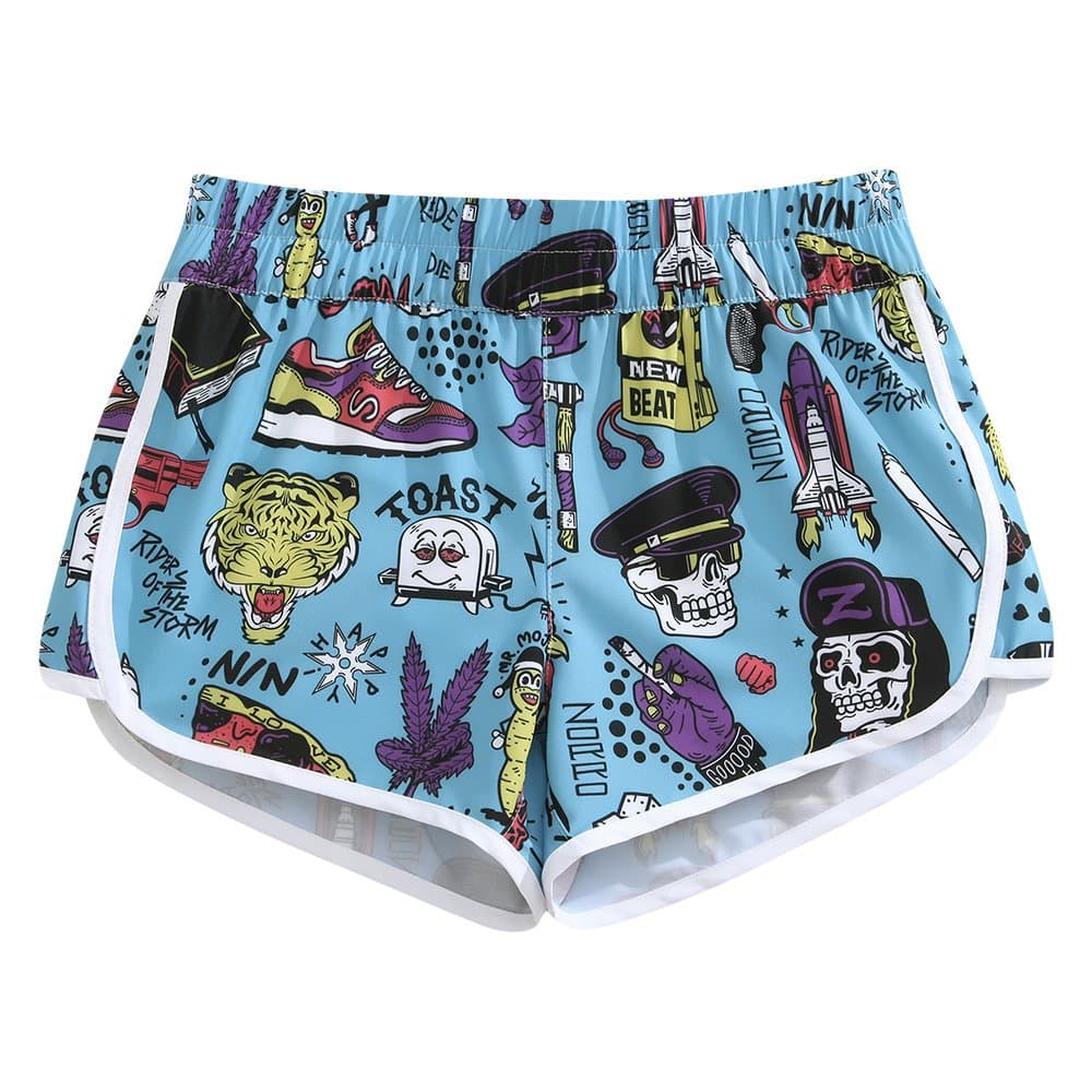 Women Quick Dry 4-Way Stretch Punk Vintage Beach Board Shorts X-Small US 0-2