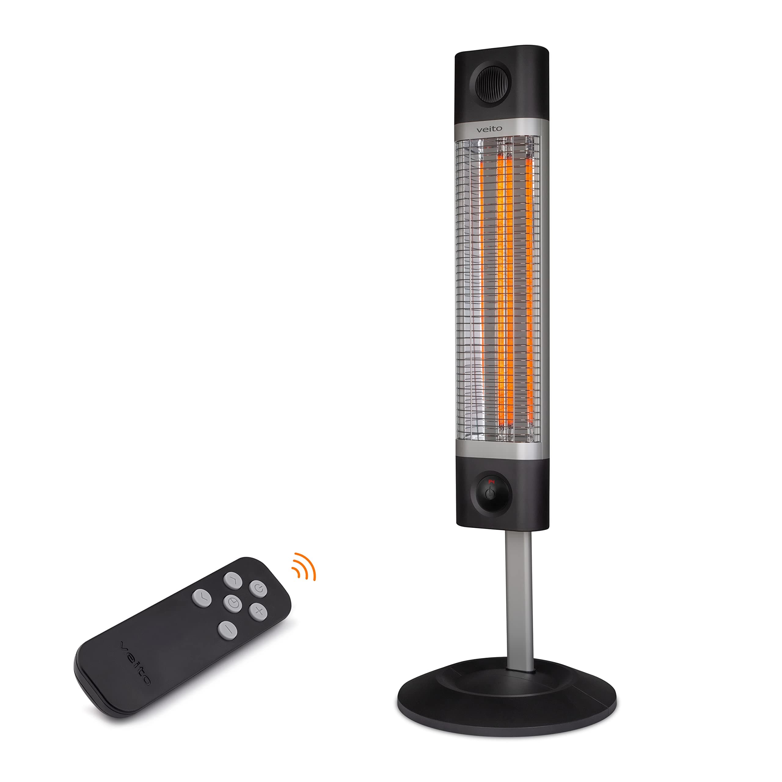 Veito CH1800RE Free Standing Carbon Infrared Heater, Black/Silver