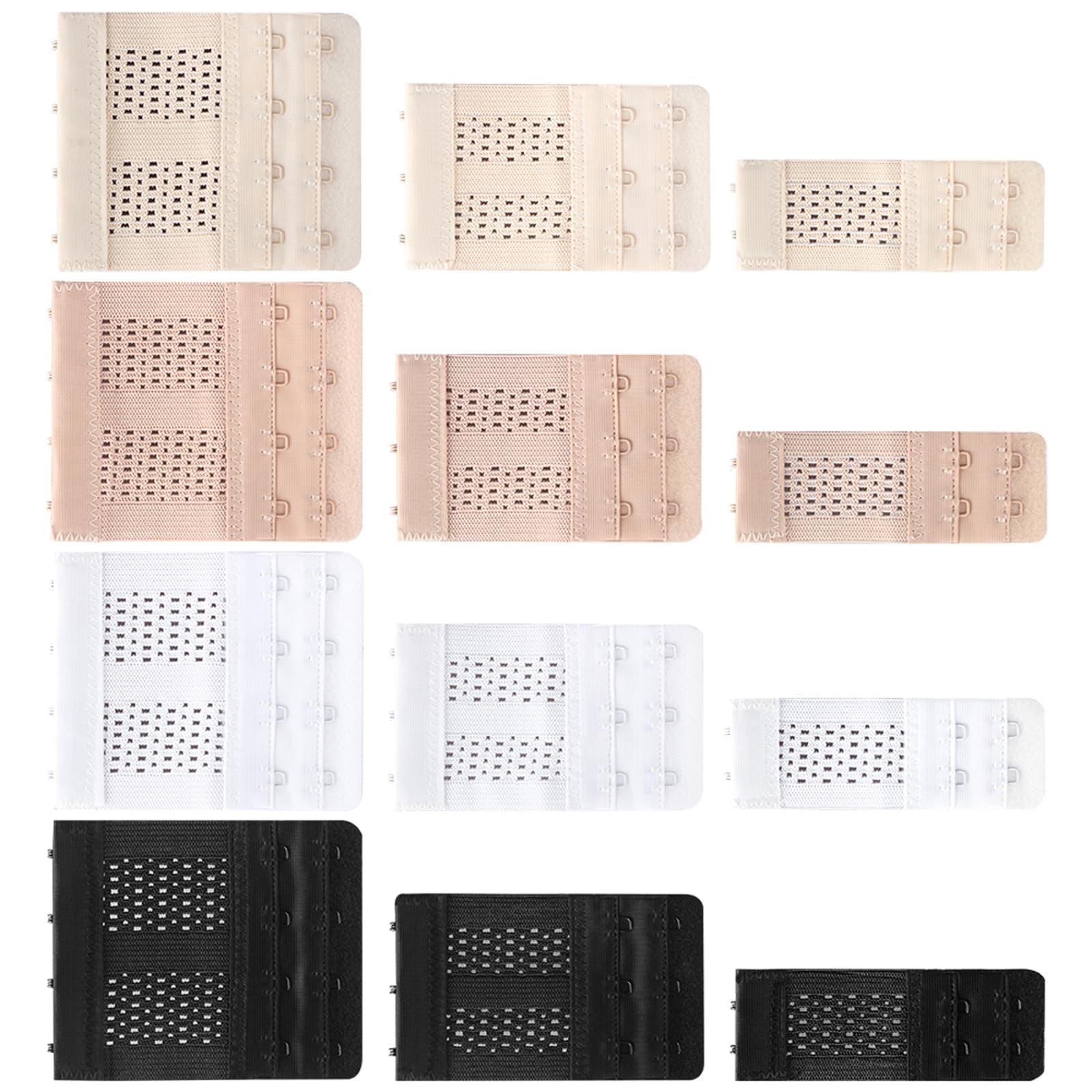 New Version 12 Pack Flexible Bra Extender Strap 2/3/4 Hooks Adjustable Bra Strap 4 Assorted Colors