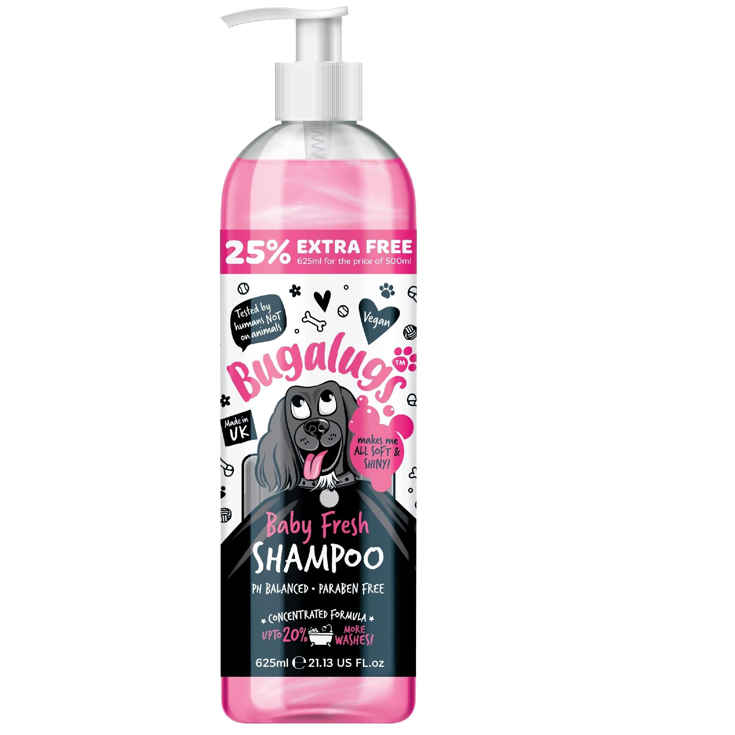 Baby Fresh Dog Shampoo dog grooming shampoo products for smelly dogs with baby powder scent, best puppy shampoo baby fresh, shampoo conditioner, Vegan pet shampoo professional (625ml)