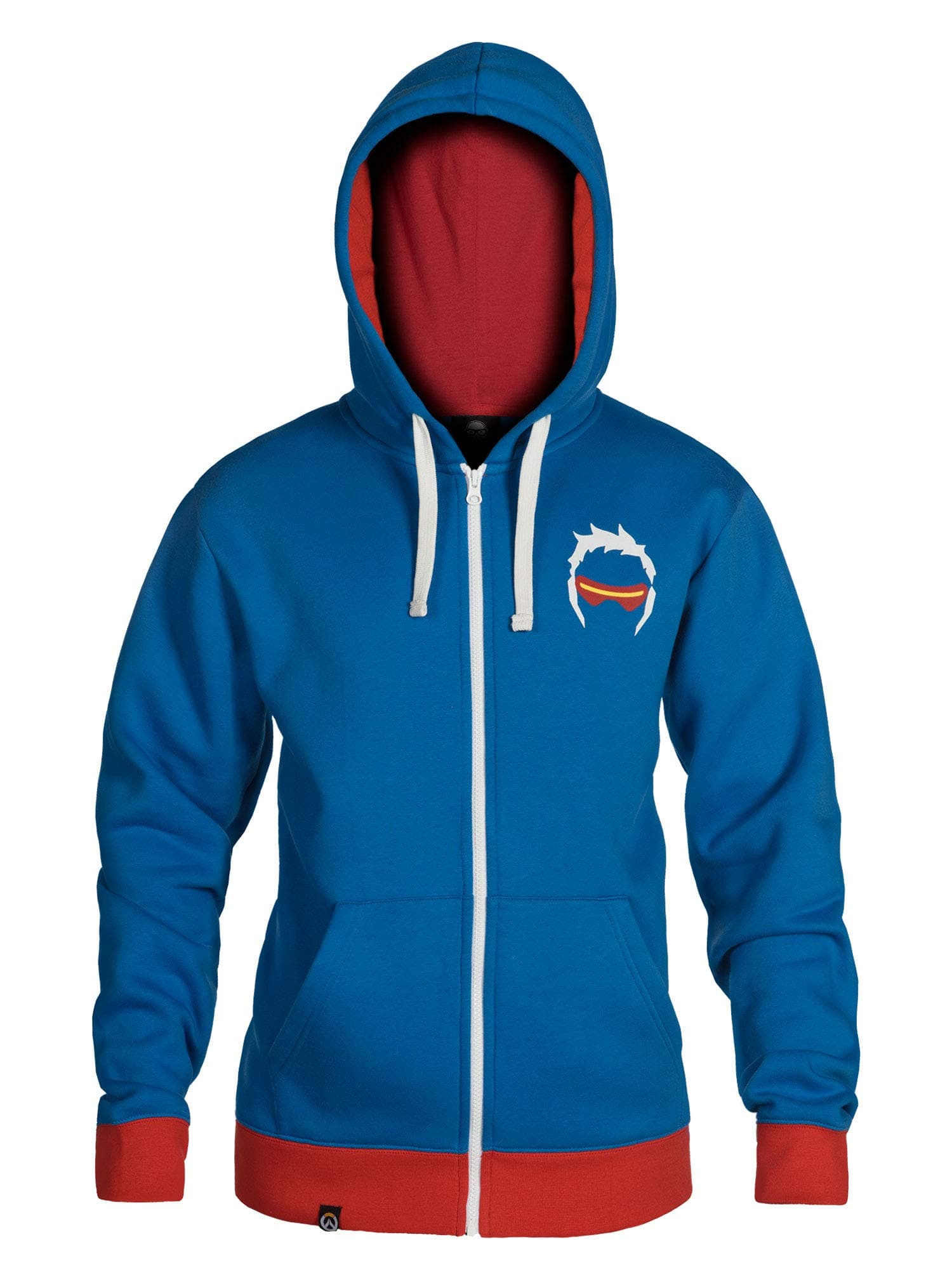 Overwatch Ultimate Soldier: 76 Men's Gamer Zip-Up Hoodie, Blue, Medium