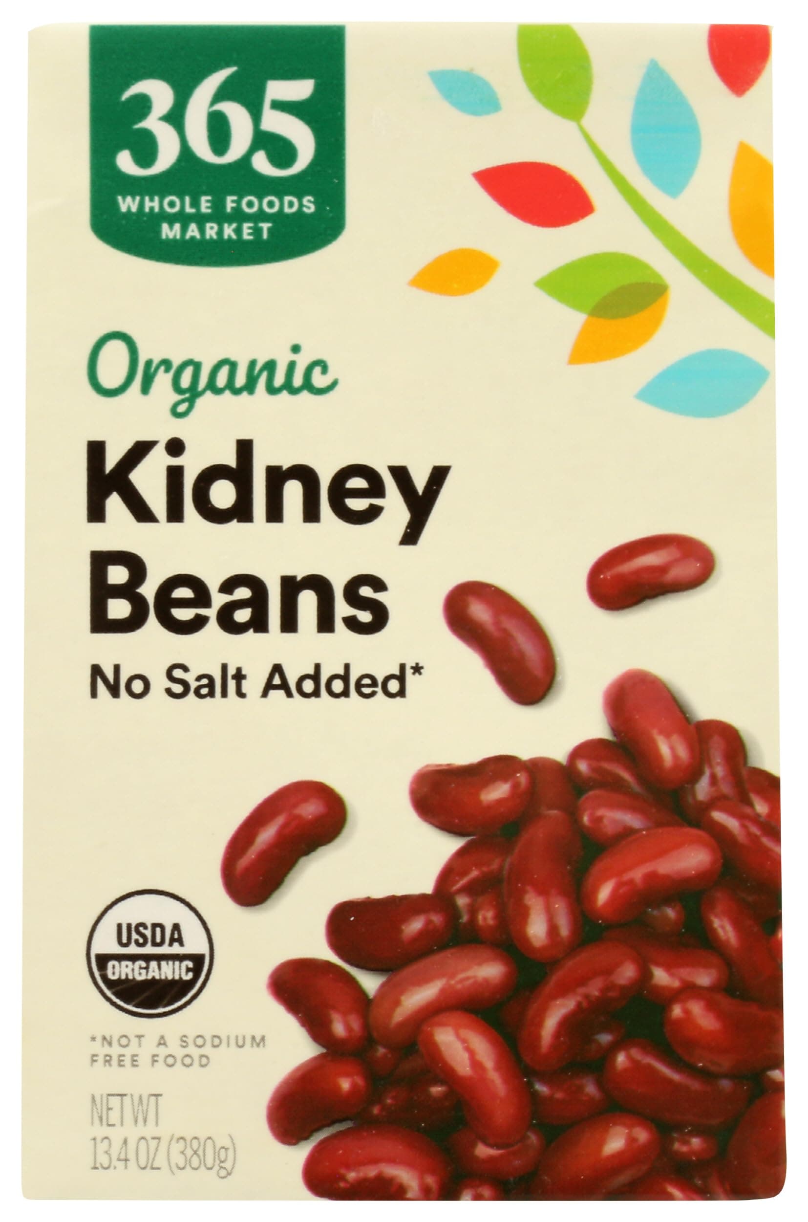 365 by Whole Foods Market, Organic Kidney Beans No Salt Added, 13.4 oz