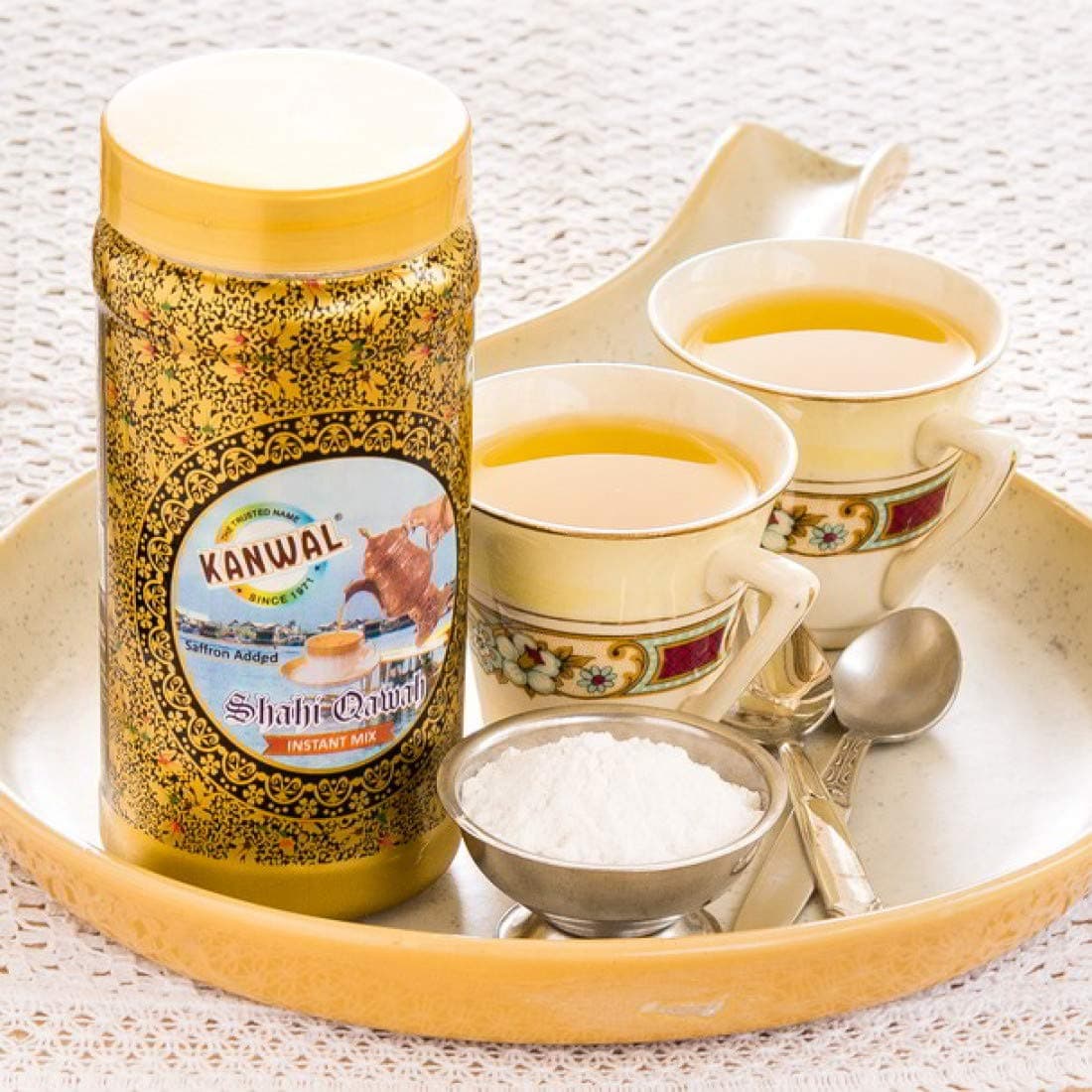 Kanwal (Kashmir) Shahi Qawah Tea, Khawah Tea, Traditional Kashmiri Green Tea - 300 Grams