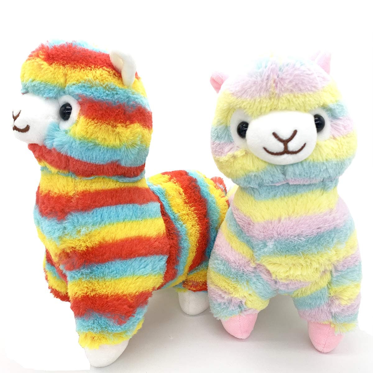 AWEHIRU Pablo The Rainbow Llamas, Cute Alpaca Stuffed Animal,Fuzzy Plush Mini Lamb Toys, Soft Gift for Little Baby Kids or Party Favor, 12 inch, 2 Pcs