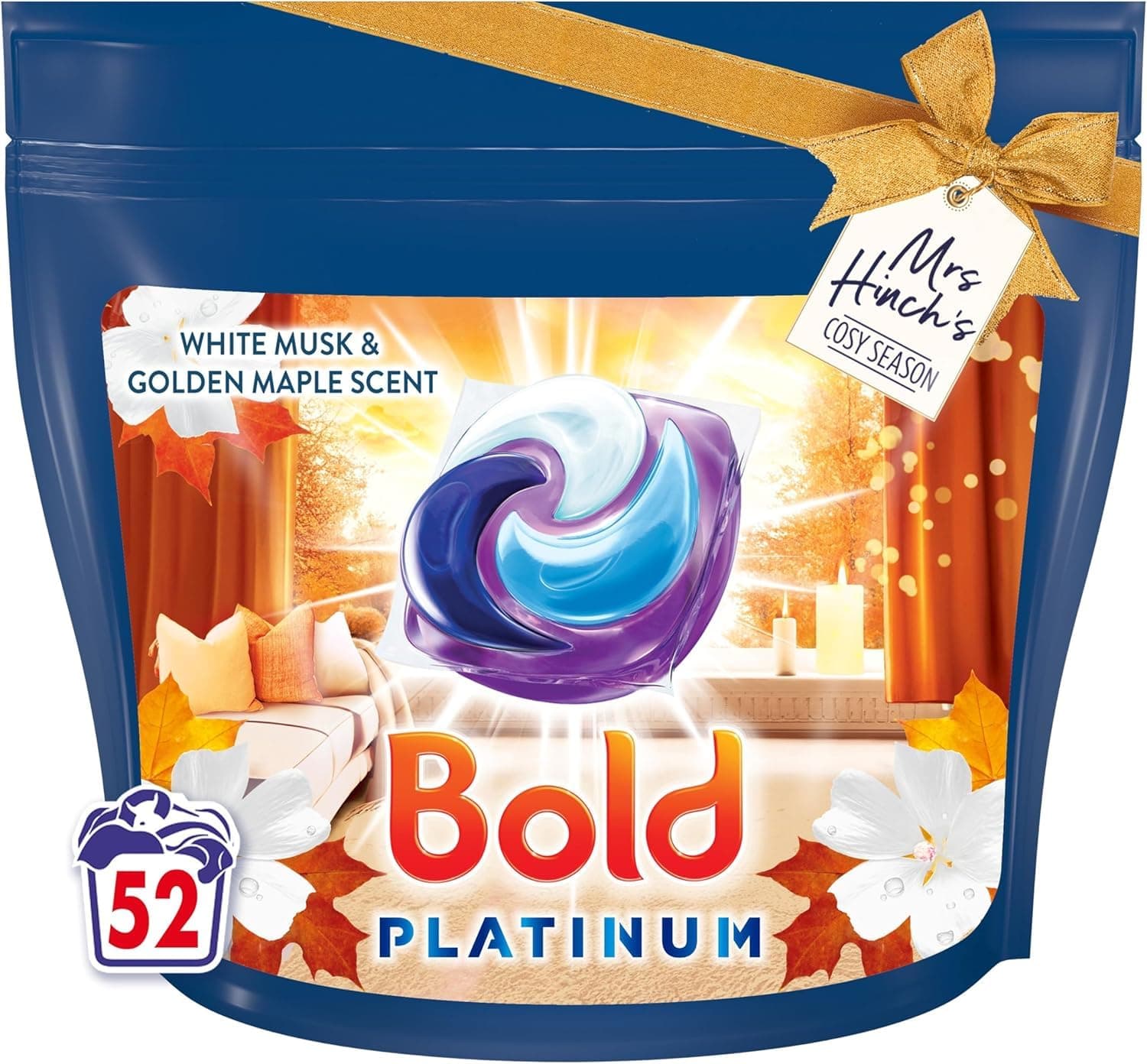 Bold Platinum PODS® Washing Liquid Capsules, White Musk & Golden Maple, Cosy Vibes Edition, 52 Washes