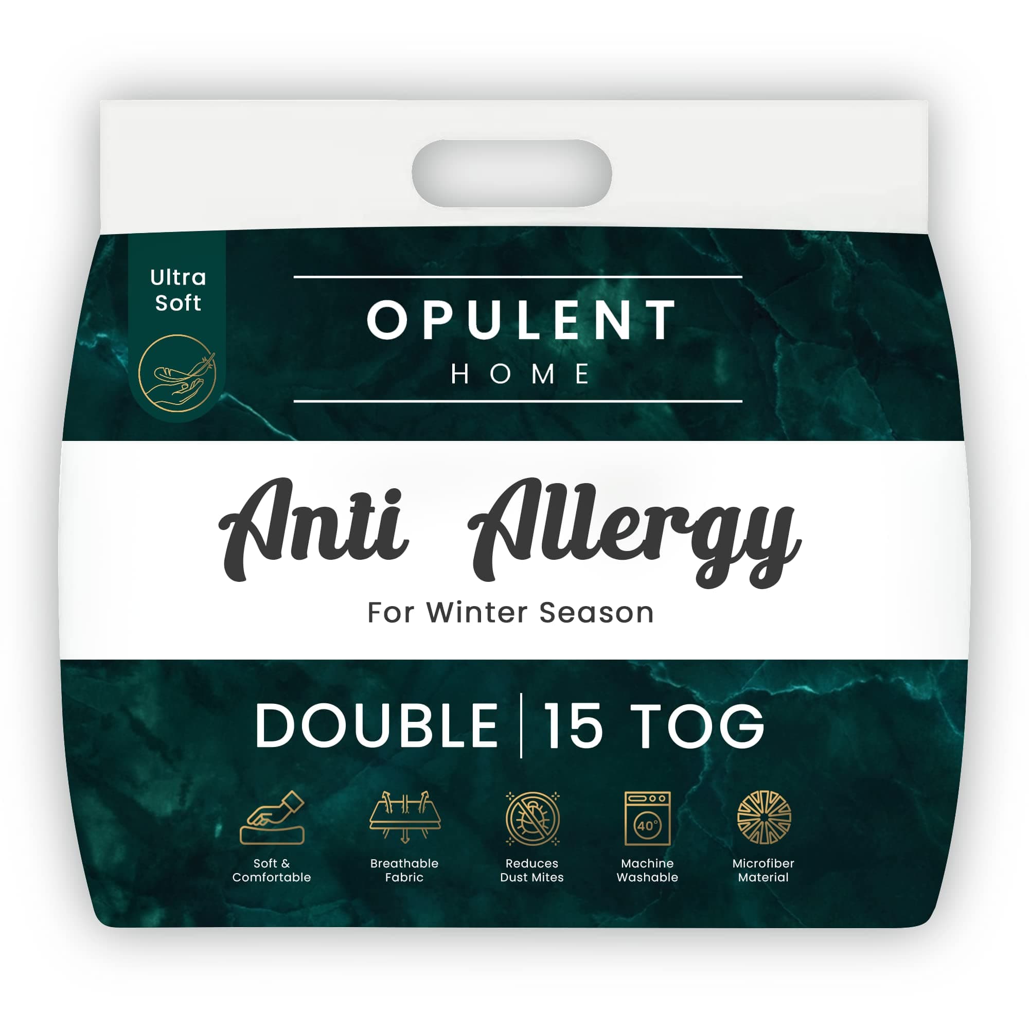 Opulent Home 15 Tog Anti-Allergy Winter Duvet - Premium Lightweight Quilt Bedding Comforter for Better and Healthier Sleep - Double