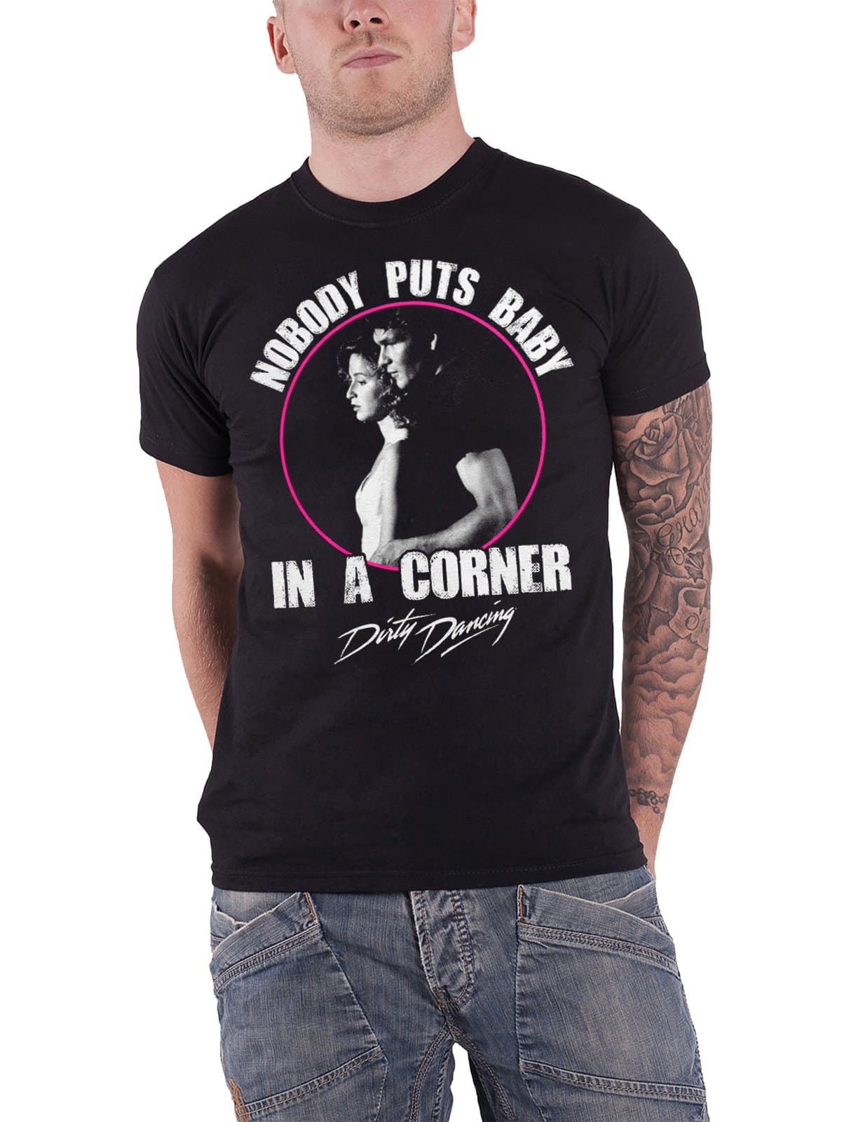 Dirty Dancing T Shirt Nobody Puts Baby In A Corner Logo Official Mens Black