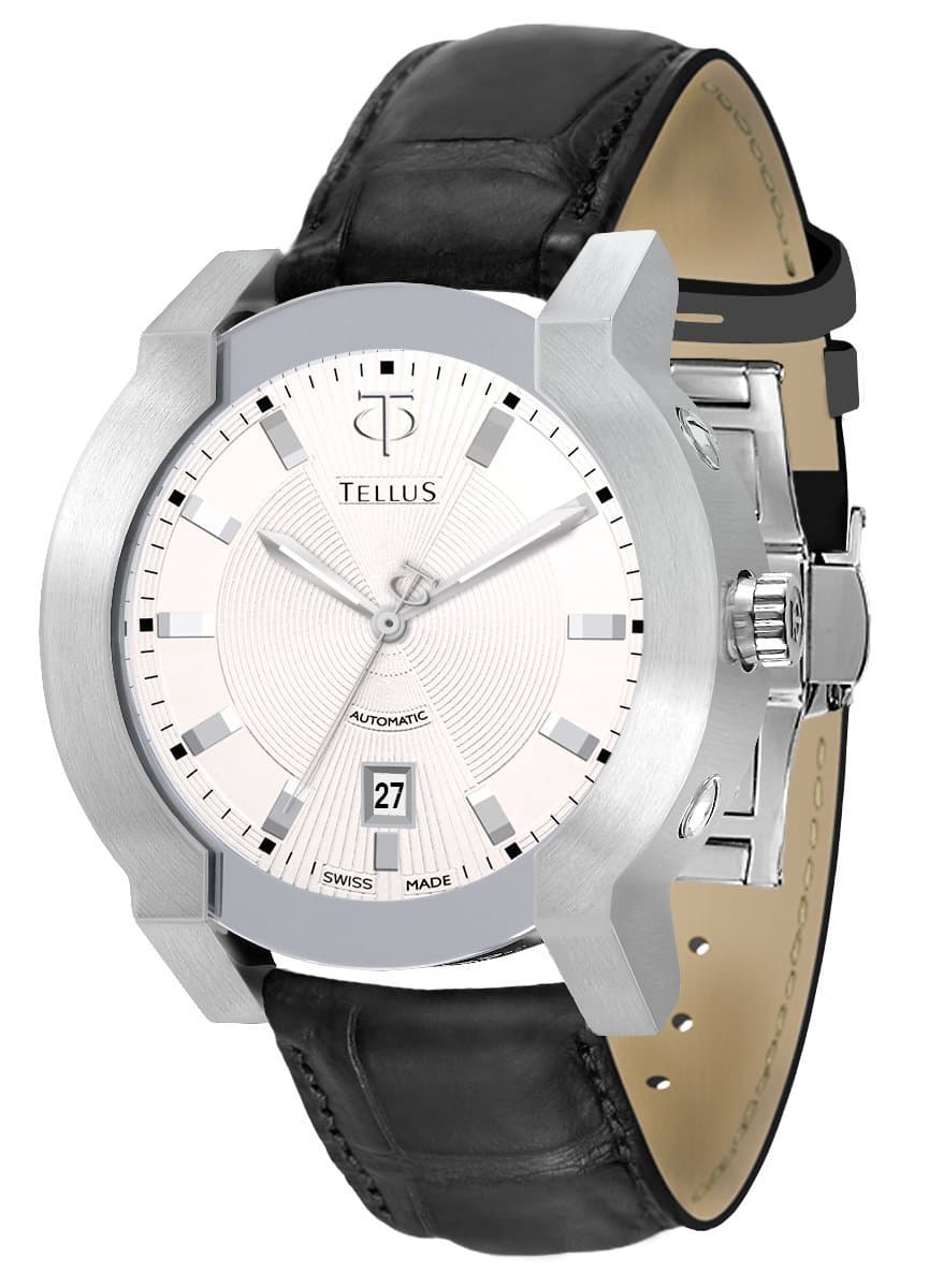 Tellus T1065-X311DRB132 Discoverer 46 Men's Genuine Alligator Leather Strap Watch