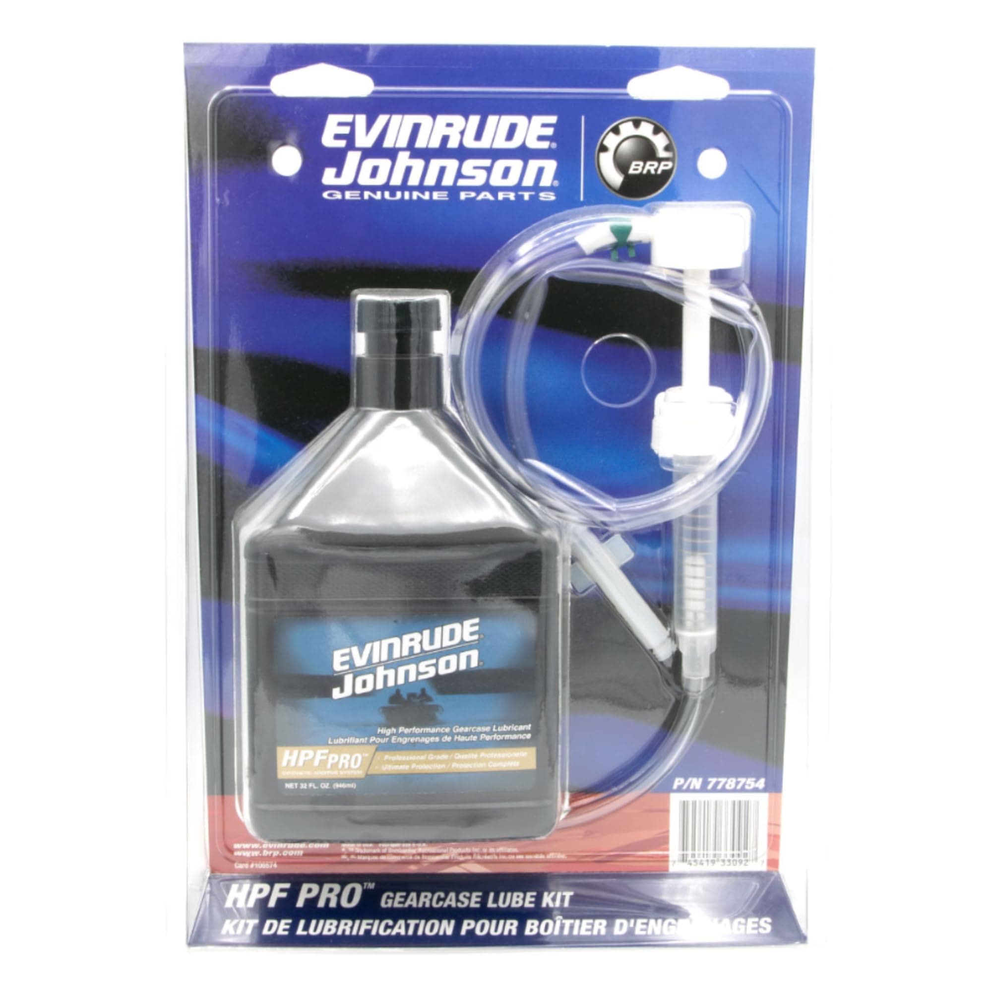 Johnson/Evinrude/OMC HPF PRO Gearcase Gear Oil Lube Qt Kit & Pump 0778754 778754
