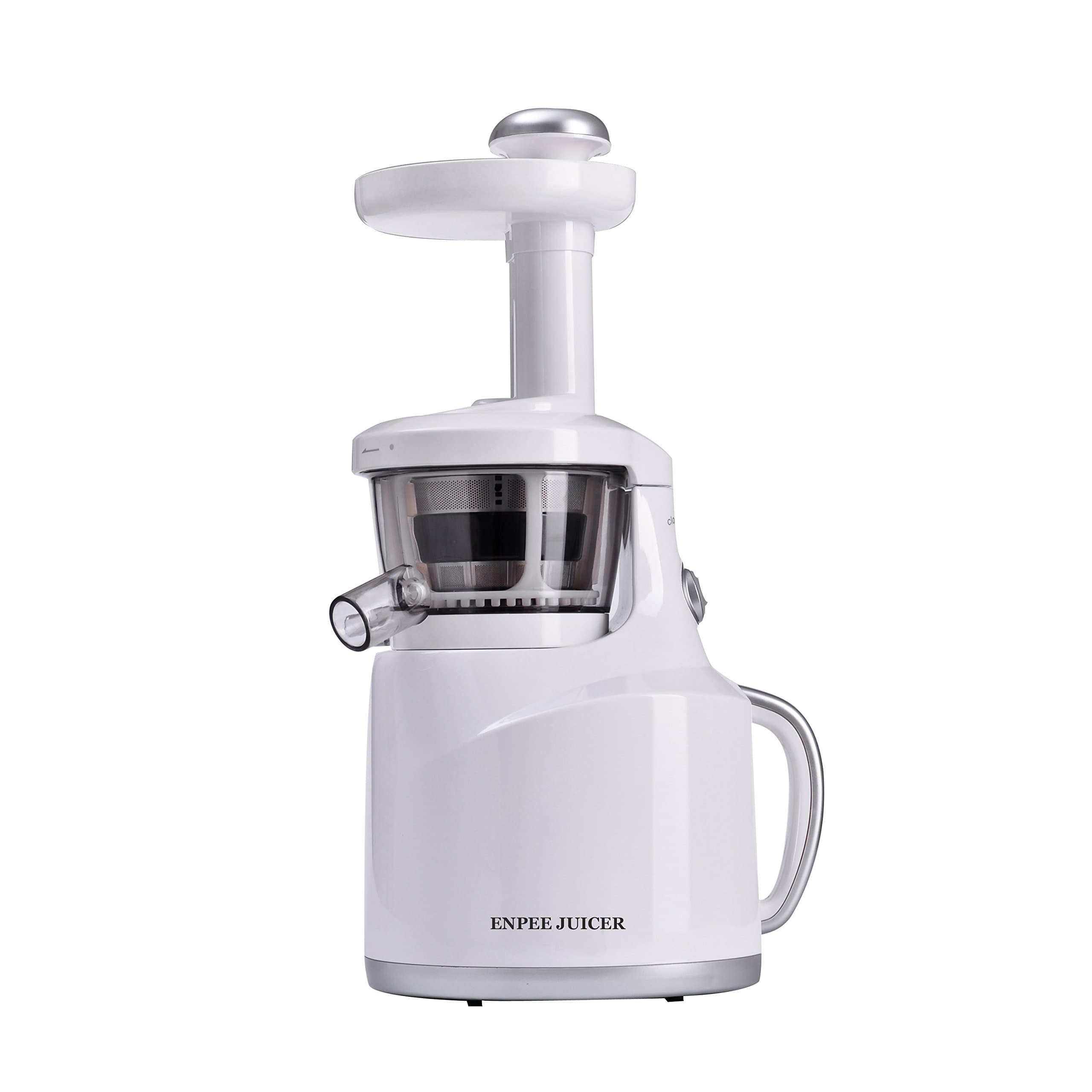 Enpee Slow Masticating Juicer Single Auger Produces More Juice in White