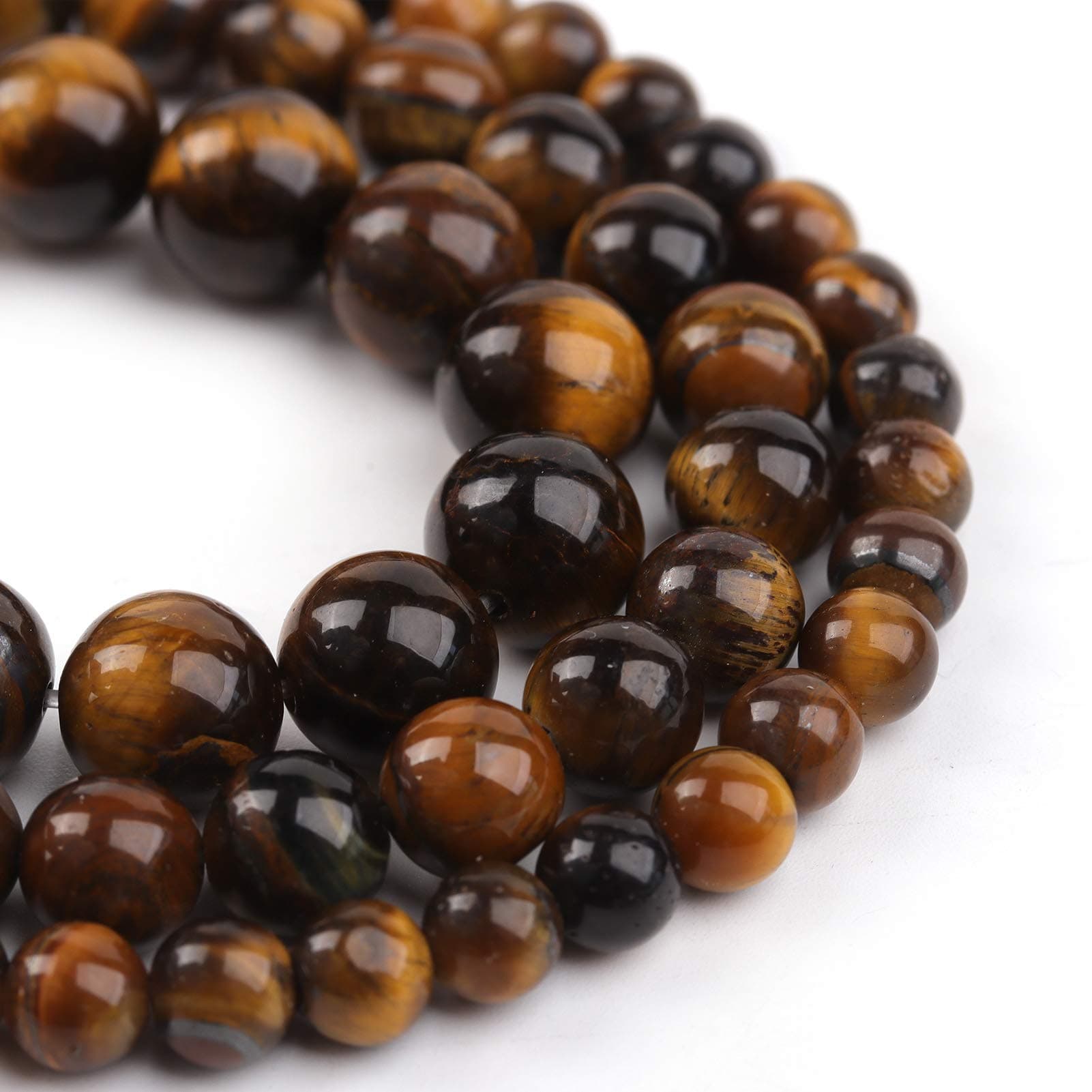 Natural Stone Beads 8mm Yellow Tiger Eye Polished Round Smooth Agates Gemstone Beads for Jewelry Making 15 Inch(Yellow Tiger Eye,8mm)