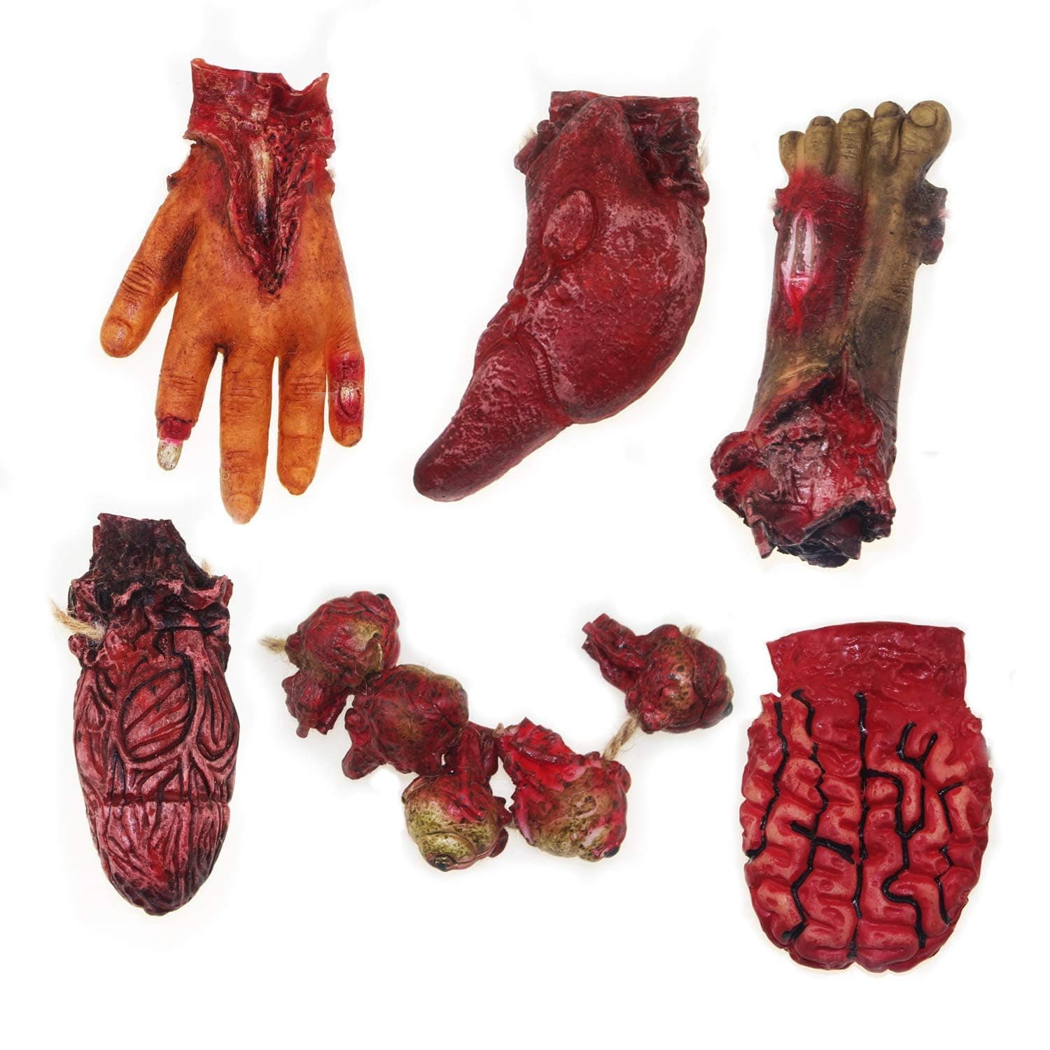 Halloween Party Decorations Garland Banner Props Decorations Fake Hand Body Parts for Haunted House Halloween Vampire Zombie Party Supplies