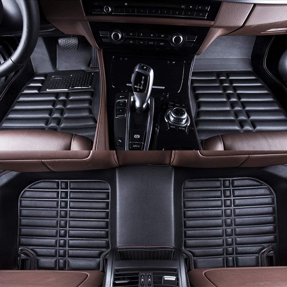 Big Hippo Car Floor Mat Compatible Honda Civic 2016-2018 Leather Front&Rear Waterproof Auto Floor Mat Carpet-All Weather Protector Mat 3 Piece Set(Black)