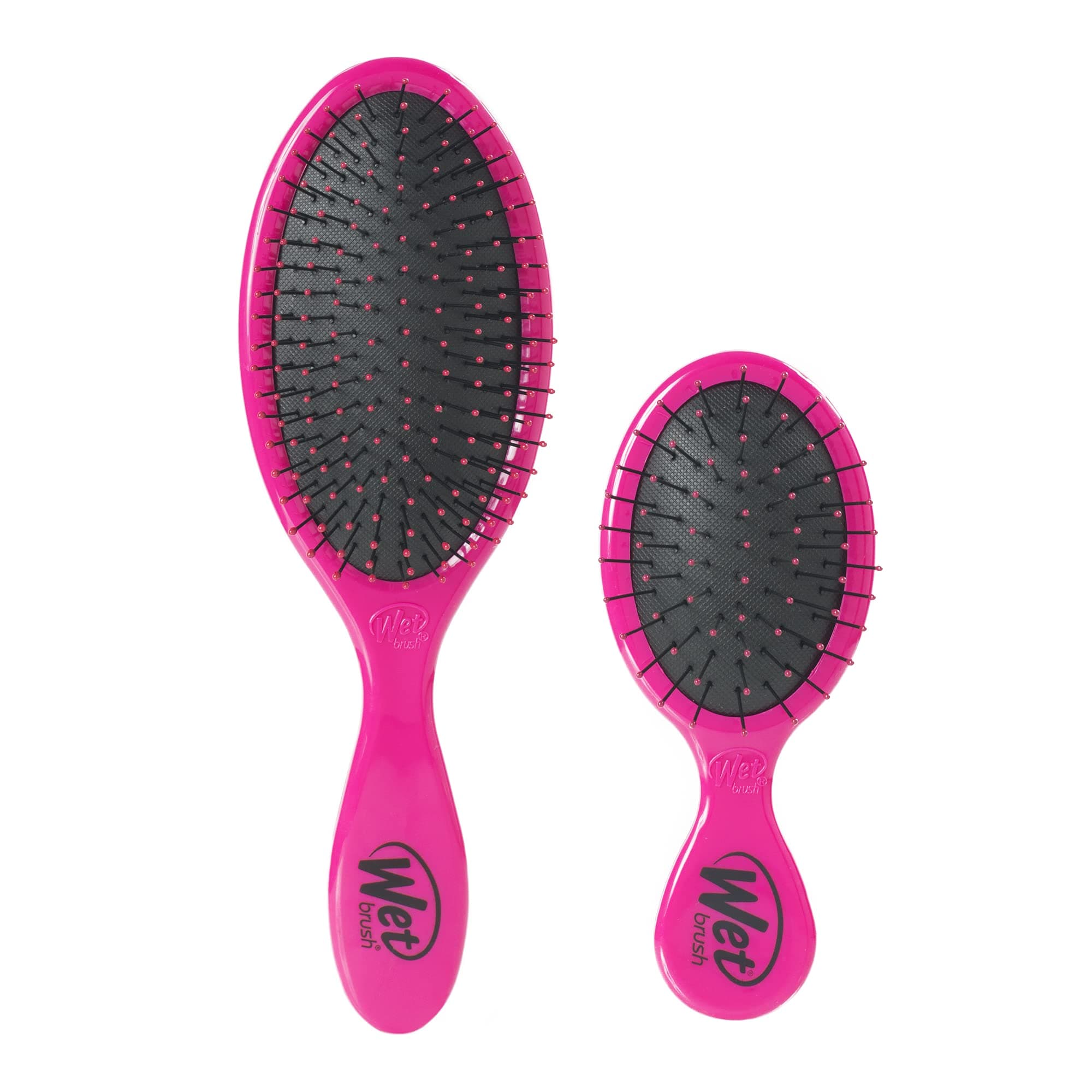 Detangling Hair Brush Set, Original Detangler & Mini Combo, Pink - Ultra-Soft IntelliFlex Bristles, Glide Through Tangles With Ease For All Hair Types - Pain-Free For Women, Men