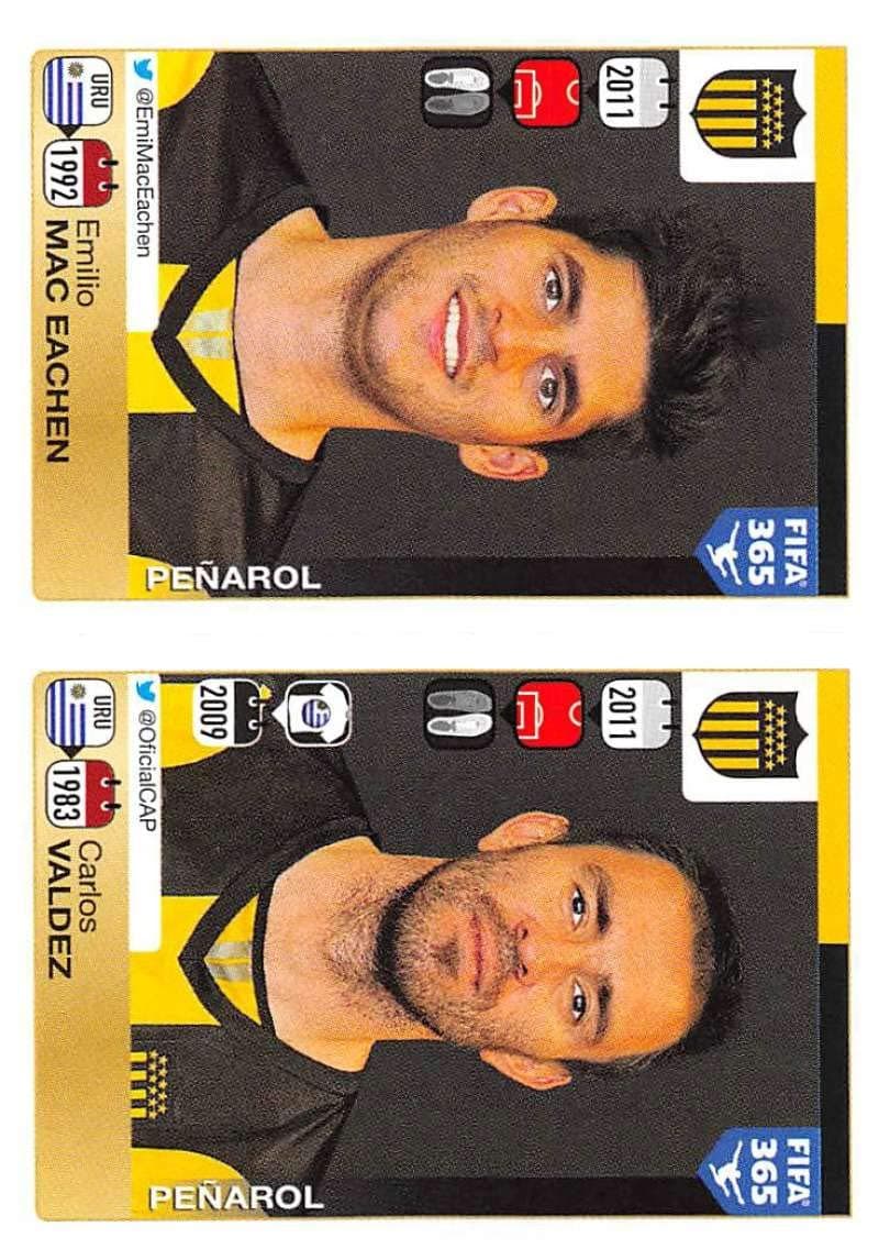 2015-16 Panini FIFA 365 Stickers Soccer #824-825 Emilio Mac Eachen/Carlos Valdez Trading Card Sized Album Sticker