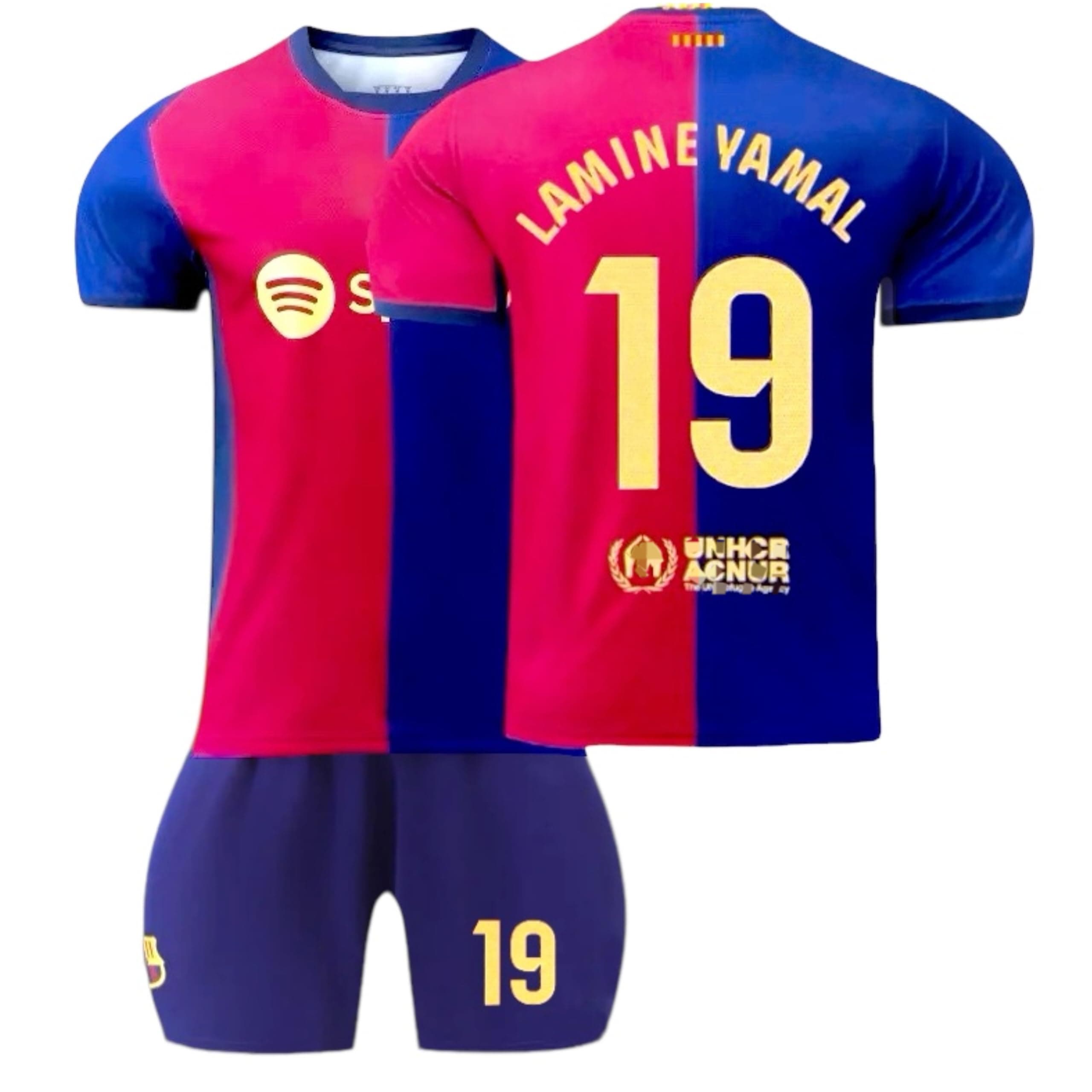 Generic24/25 New Season Home Barca Lamine Yamal #19 Football Jersey Fans Football Kit FC Barça New Lamine Yamal kit with Shorts/Kids and Youth Size.