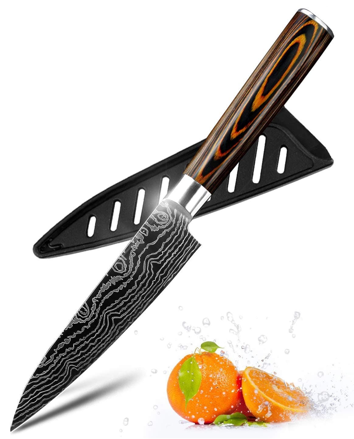 MYVIT Paring knife Fruit knife 5 inch Kitchen Chef Knife Japanese Steel Vegetable Cutting Knife [Knife Sheath]