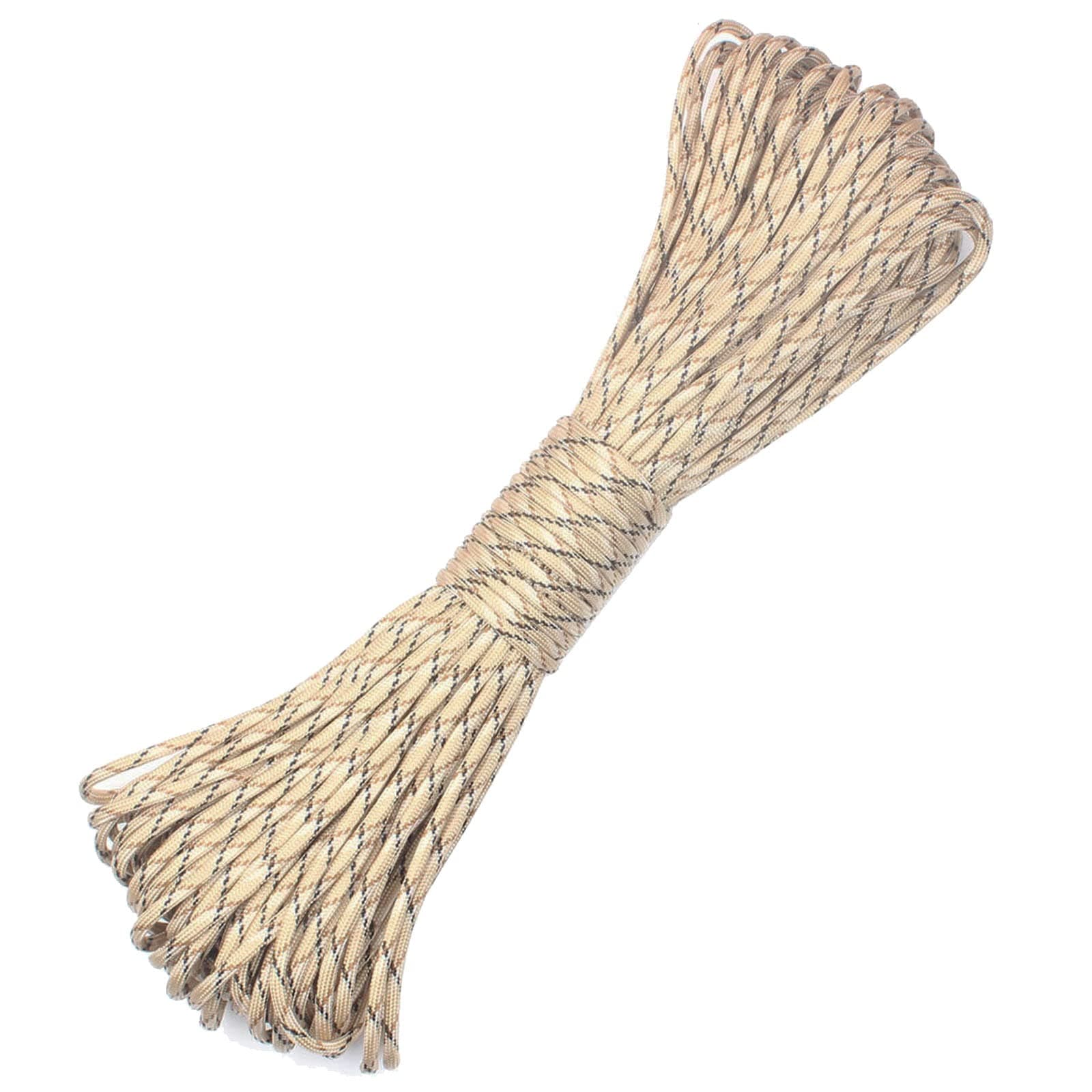 Paracord 9 Core 550 Parachute Cord Camping Rope 100FT (Desert Camo, 100feet)