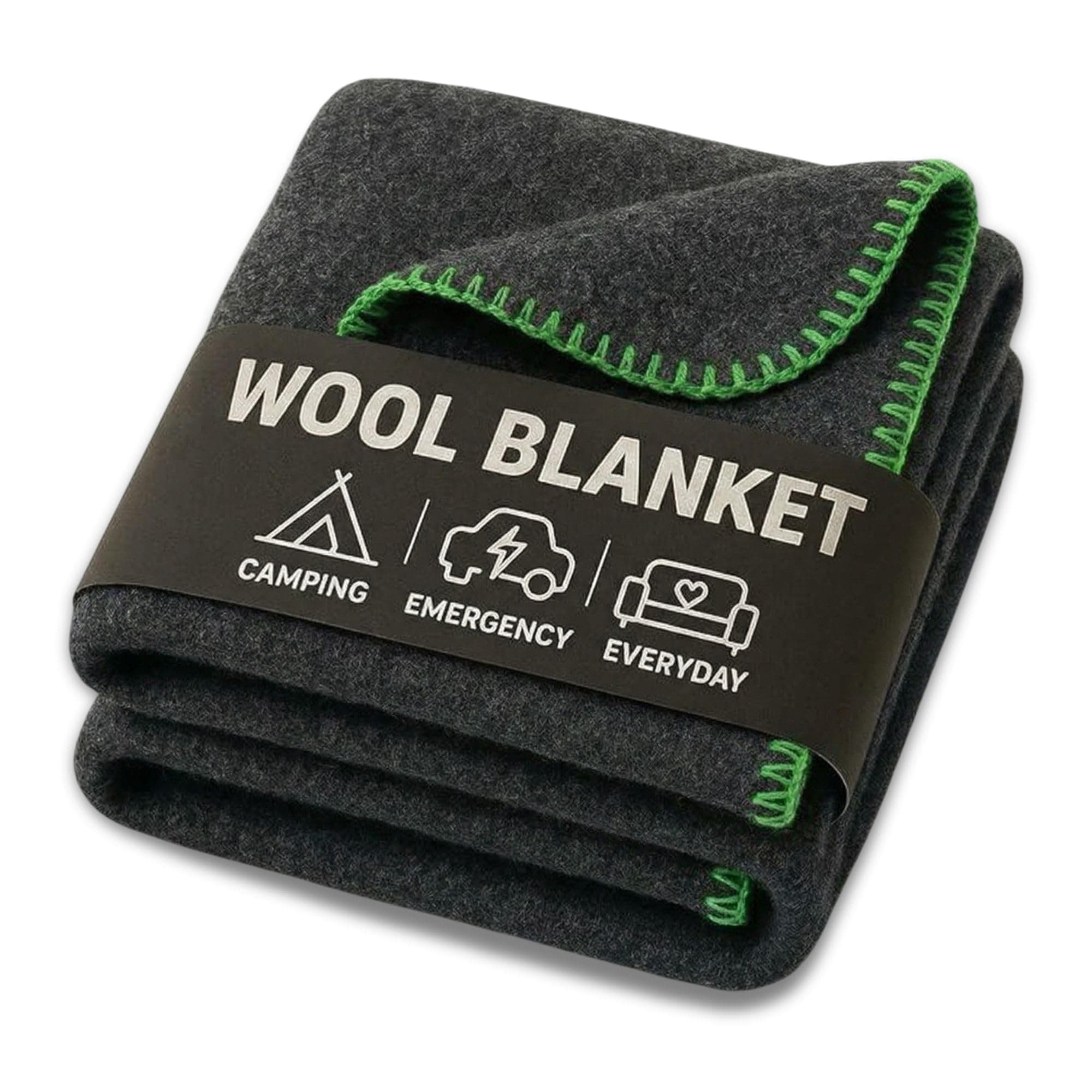 Jmr Usa Inc. Military Wool Blanket for Camping, Emergency and Everyday Use, Fire Retardant Extra Thick and Warm Outdoor Wool Blanket, 80% Wool, Grey, Size 66X90.