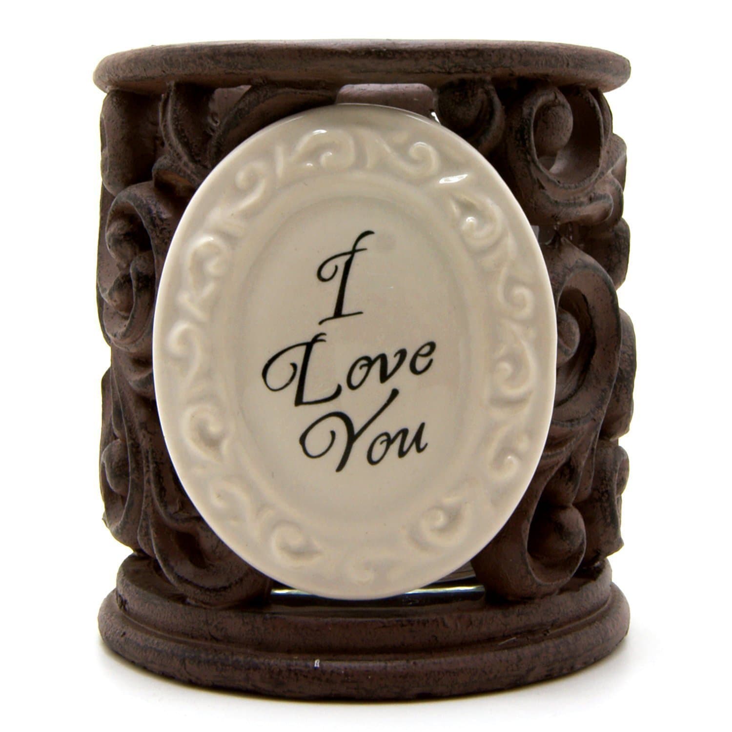 Drake Floral Votive Tealight Candle Holder (I Love You)