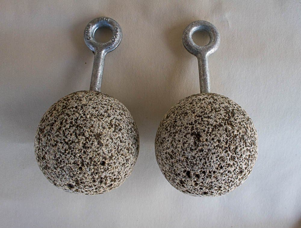 Rocky Mountain Climbing Gear Set of 5 inch Hanging Cannonballs with Carabiner