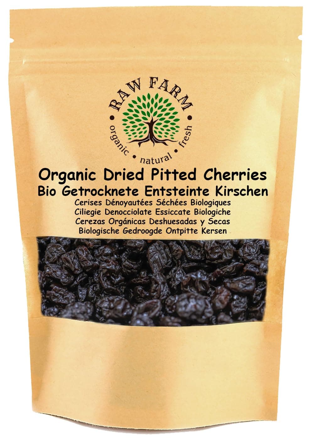 Raw Farm - Organic Dried Pitted Sweet Cherries 1 kg – 100% Natural & Additive-Free | No Added Sugar or Sweeteners | Soft, Juicy & Flavourful
