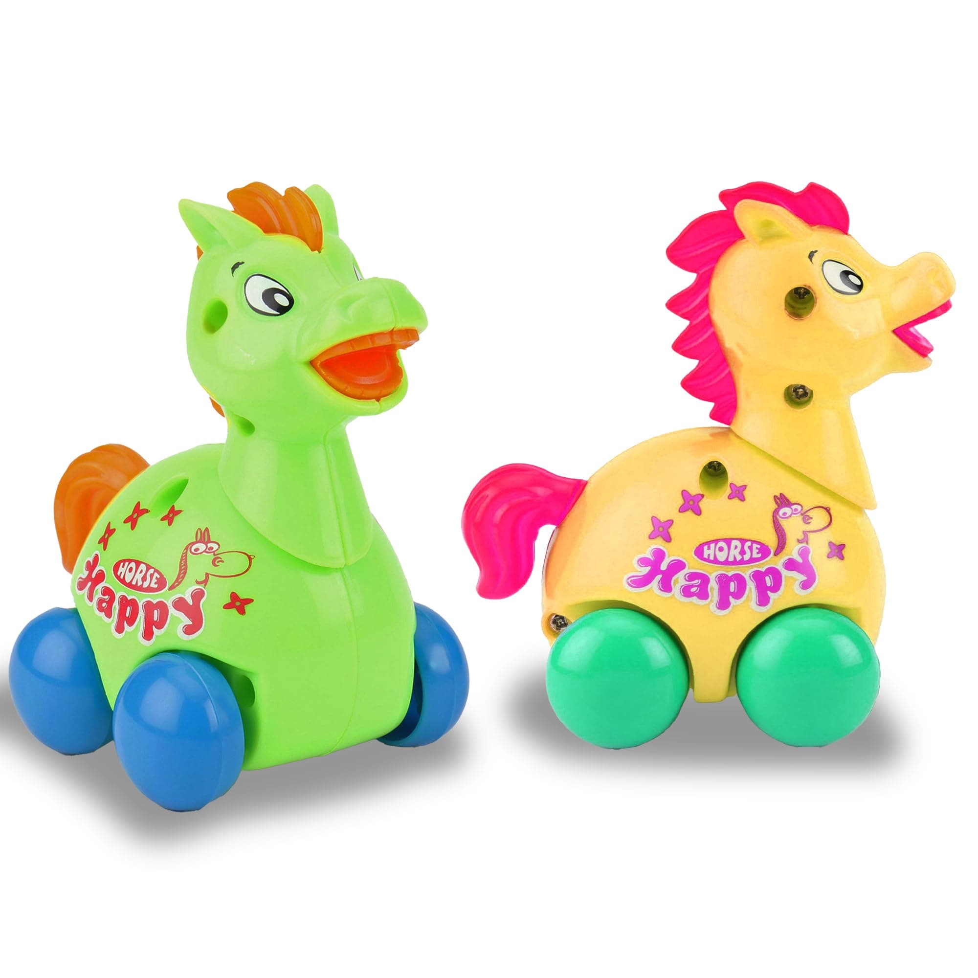 KiddyBuddy Toys for Kids – Pack of 2 Pcs, Cartoon Horse Wind Up Toys for Kids, Indoor Games for Kids, Crawling Baby Toys, Wind-Up Key Horse Toys for Children