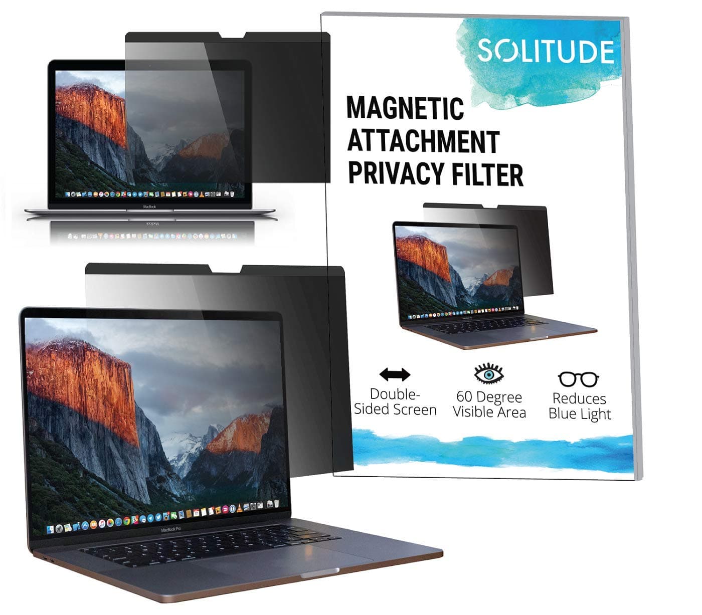 Solitude Screens Magnetic Privacy Screen MacBook Pro 13 inch-Ultra Thin-Supports sleep mode Dual-Sided Anti-Glare MacBook Pro 13 inch Screen Protector-Privacy Screen MacBook Pro 13 inch Laptop Screen (13" MacBook Pro (2016+))