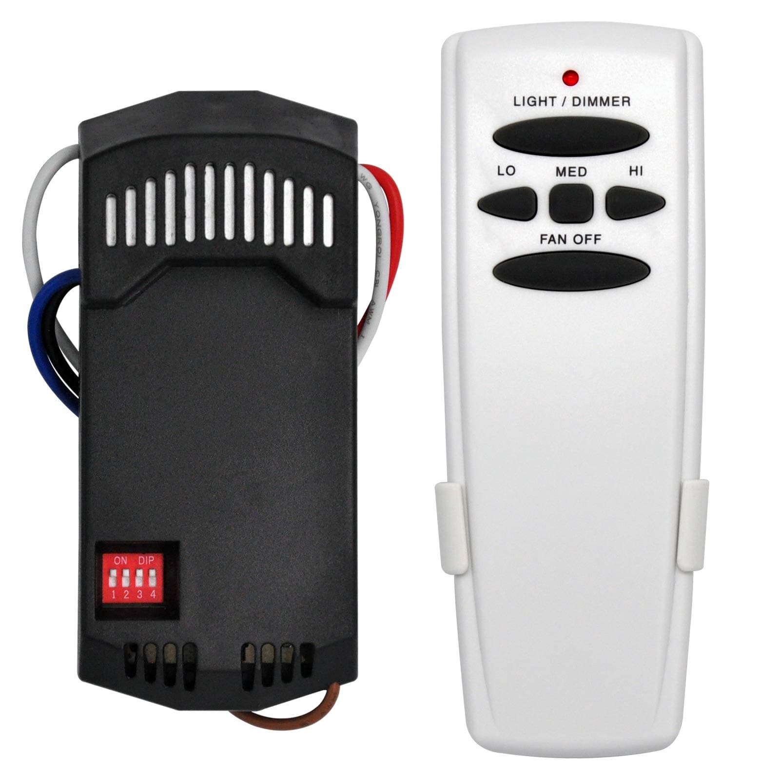 Universal Ceiling Fan Remote Control and Receiver Kit for Hampton Bay Hunter Harbor Breeze, 3-Speed Light Dimmer, Replacement for FAN28R FAN-53T L3H2010FANHD CHQ7078T UC7078T Fan-HD HD5 Kit