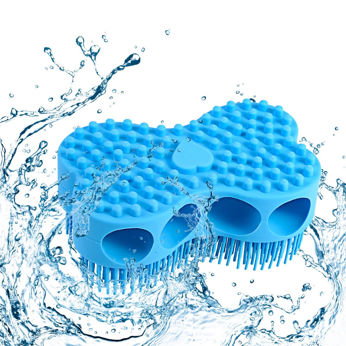 Baby Bath Brush, Soft Silicone Bath Massage Brush Baby Scalp Scrubber Body SPA Massage Scrubber Cleanser, Baby Shower Brush For Kids And Adult(Blue）