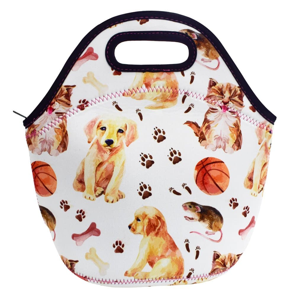 Acelane Neoprene Insulated Lunch Bag Artists Tote Design for Women Kids and Girls Large Pack Size 20 * 15 * 16 cm / 8 * 6 * 6.3 in (A1)