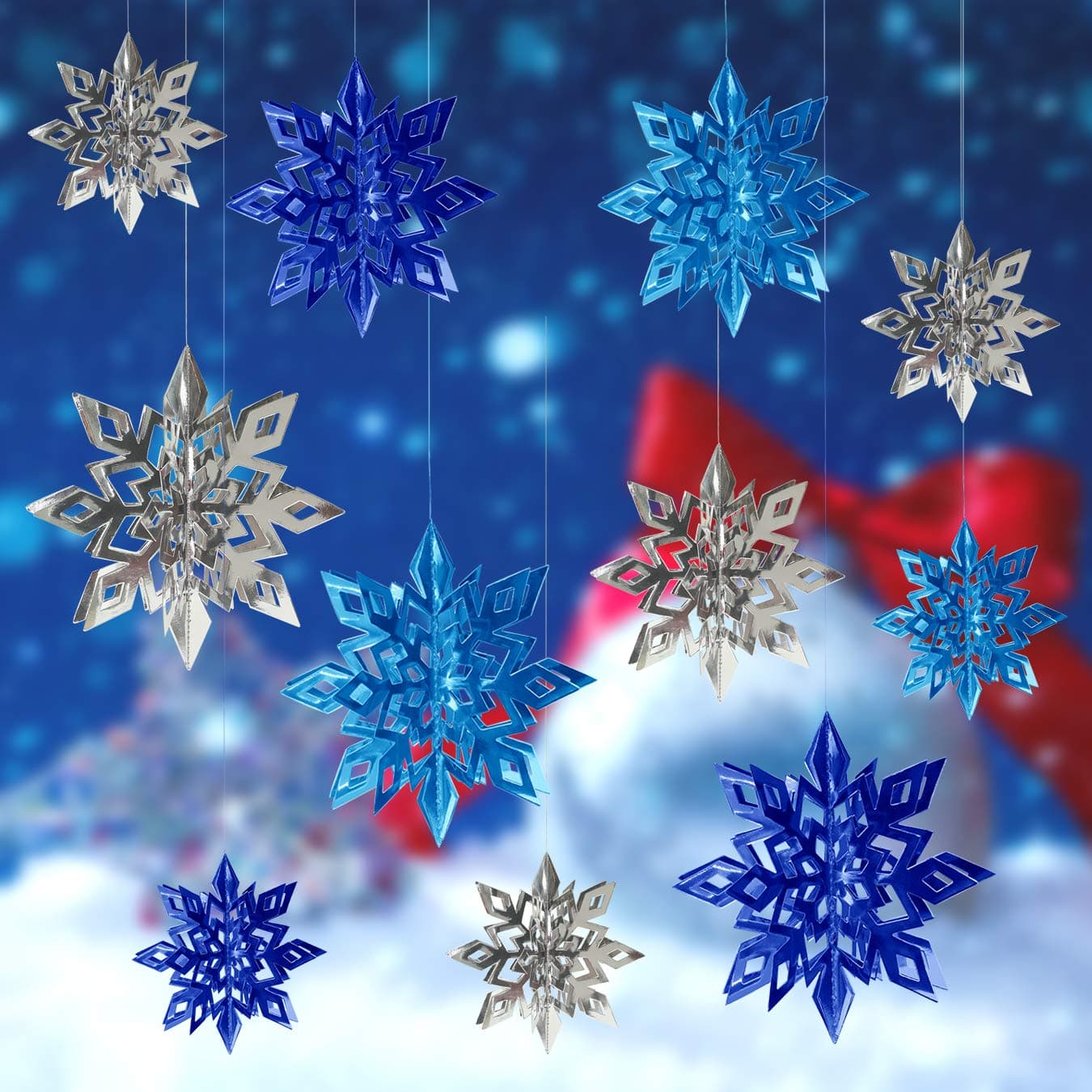 ALAGIRLS Winter Christmas Hanging Snowflake Decorations Frozen