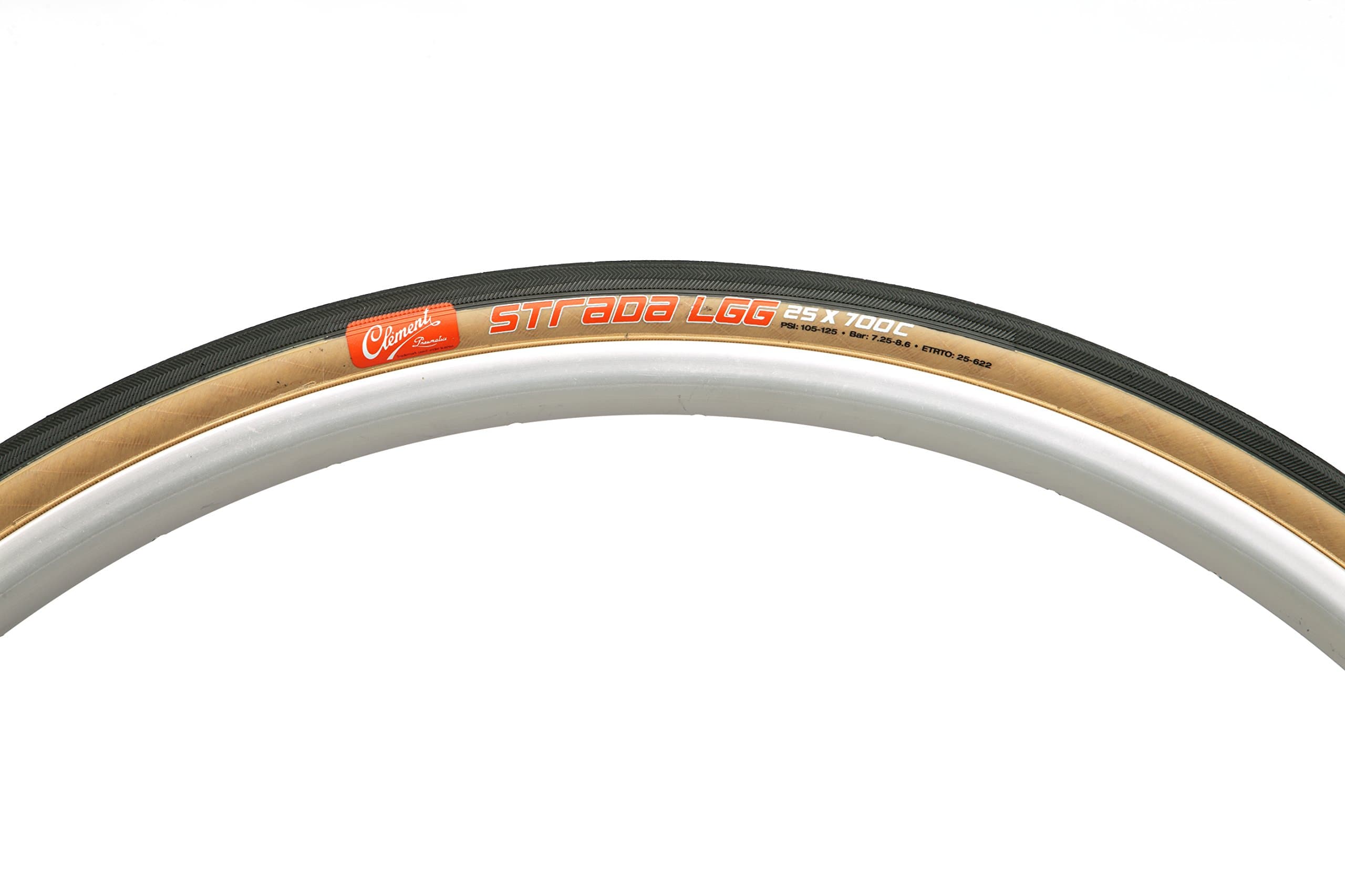 Clement Strada LGG Clincher Road Bike Tyre-Black, 700 x 25 C/120 TPI