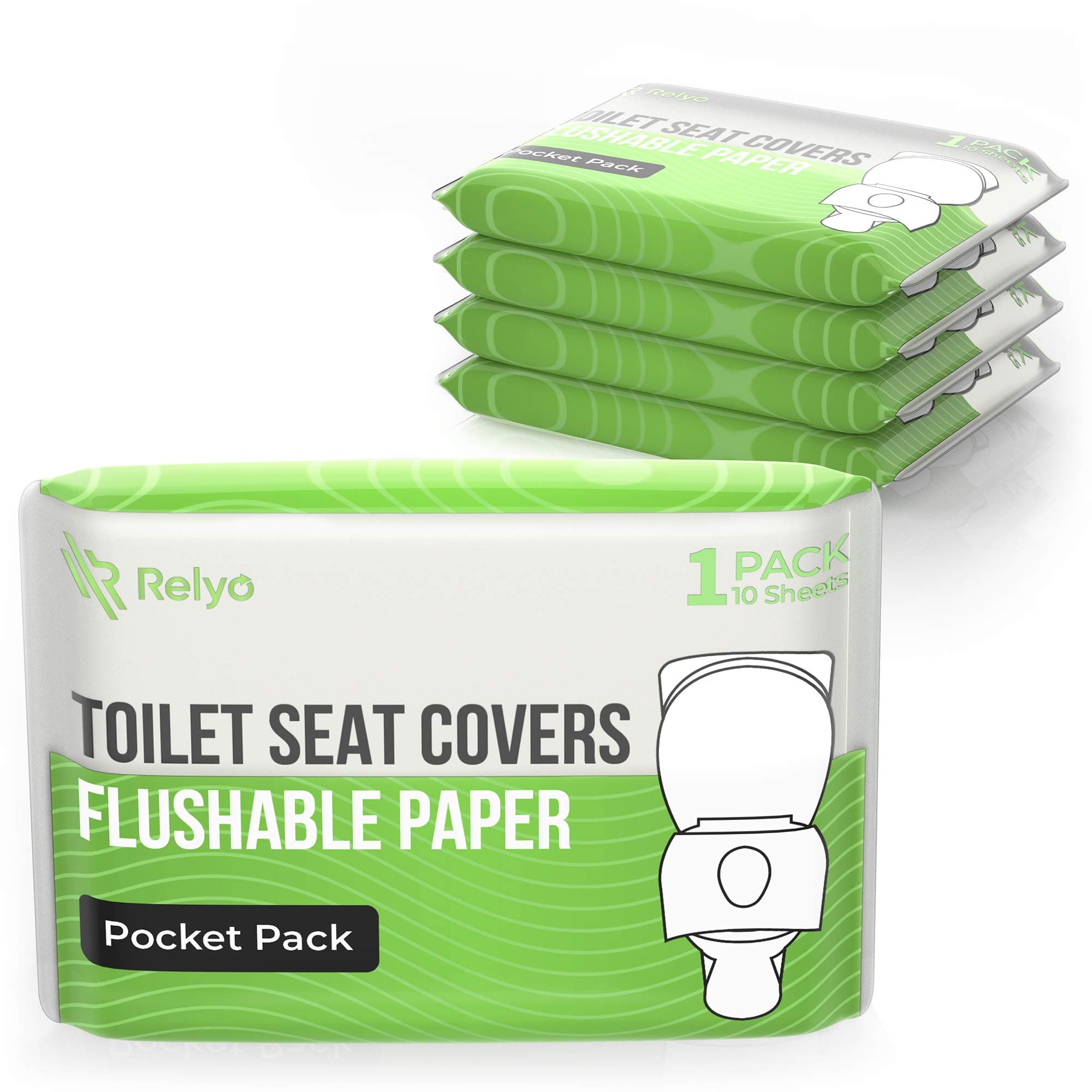 Toilet Seat Cover Paper Flushable (50 Pack) - XL for Adults and Kids Potty Training, 100% Biodegradable Travel Supplies Essentials for Public Restrooms, Airplane, Camping, Festivals
